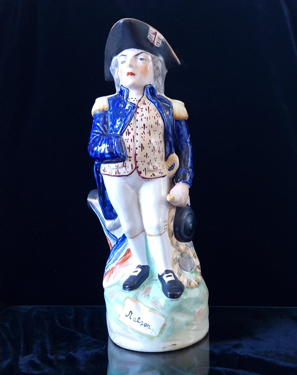 Antique Staffordshire Horatio Nelson Character Jug, Handpainted Pottery (12 inches)