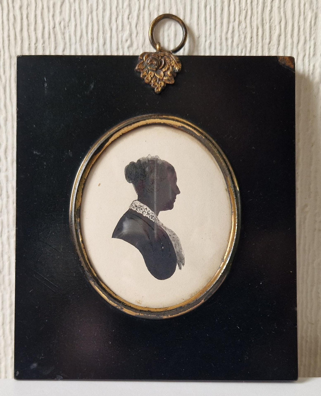 Fine Early 19th Century Silhouette 'Shade' Miniature Portrait Of A Mature Gentlewoman Framed