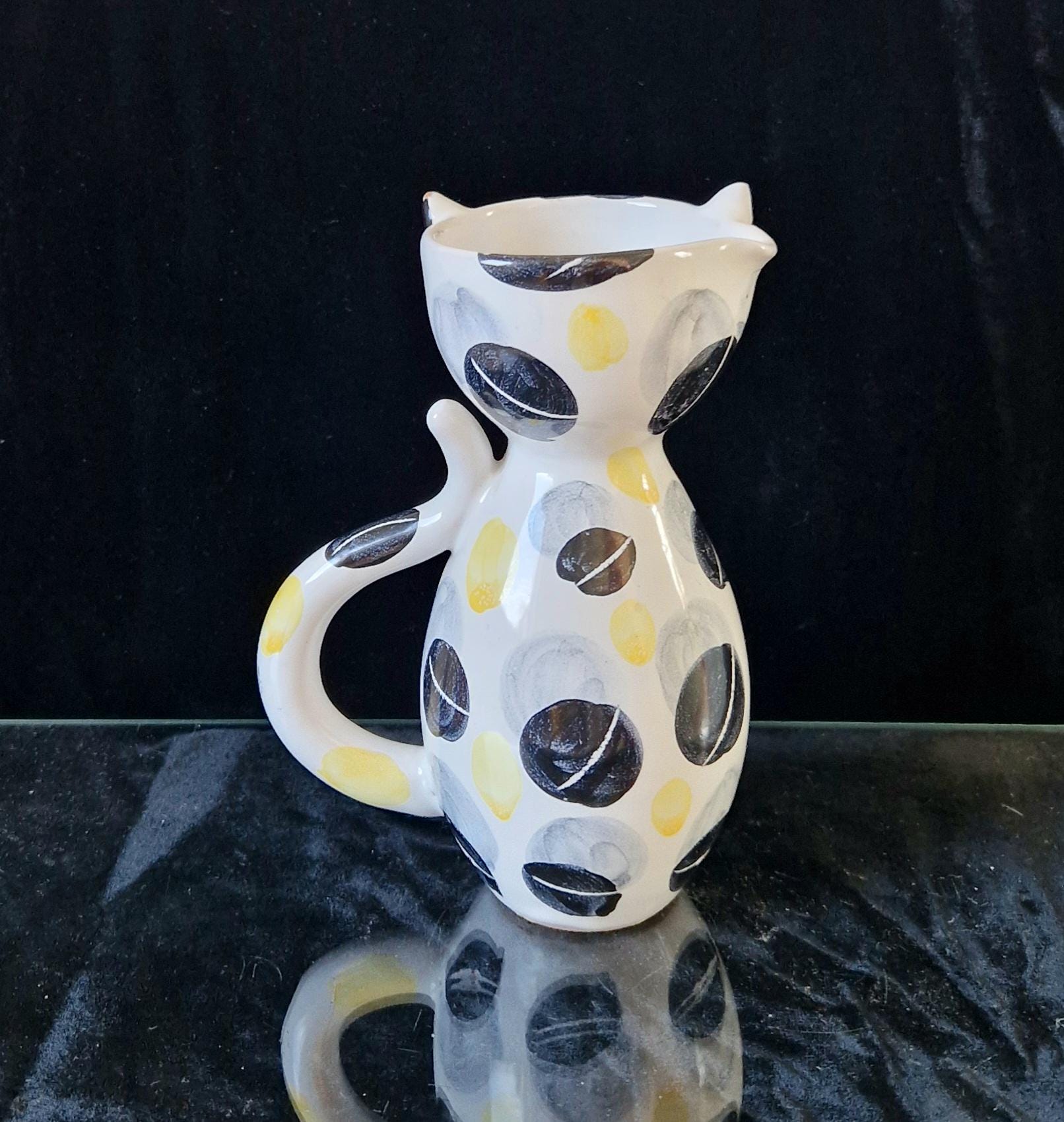 Vintage Italian Ceramic Handpainted Cat Jug 15.5cm