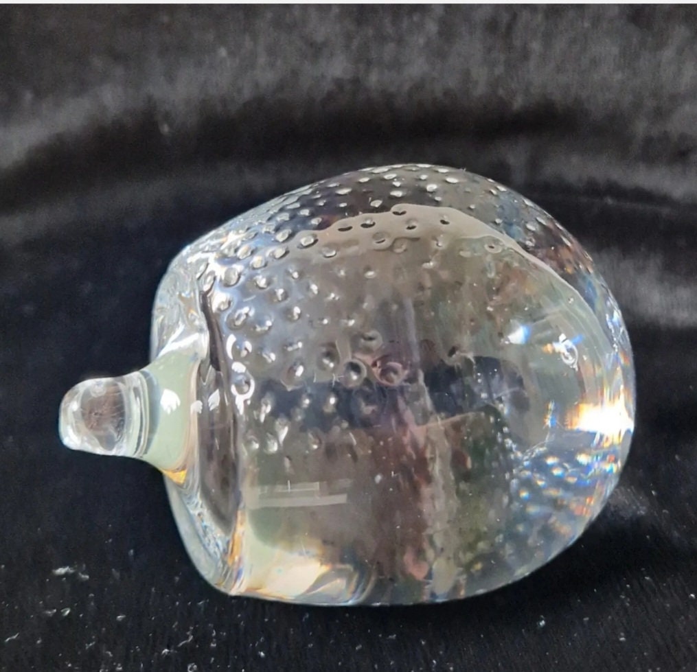 Holmegaard Art Glass Hedgehog Figurine Ornament Rare Mid Century Vintage Denmark