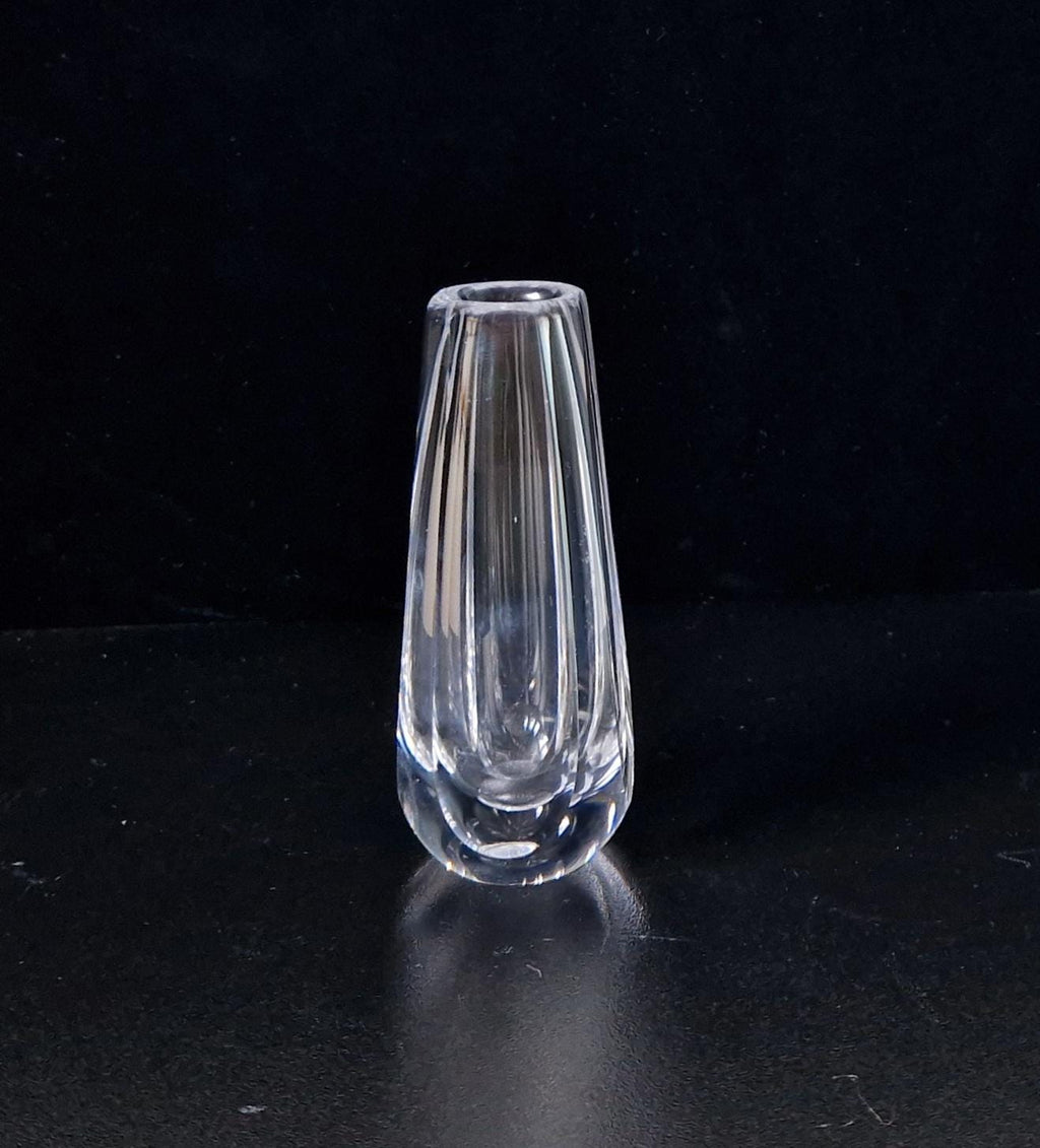 Vintage Orrefors Crystal Teardrop Glass Posy Vase 11cm #2675