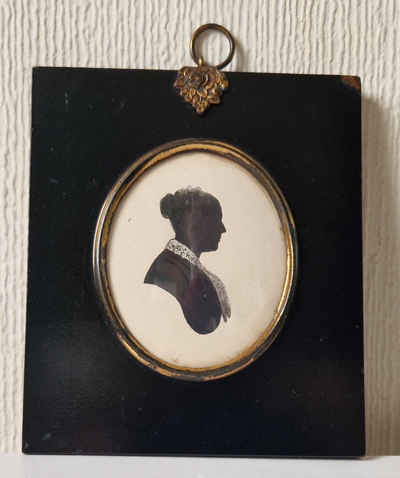 Fine Early 19th Century Silhouette 'Shade' Miniature Portrait Of A Mature Gentlewoman Framed