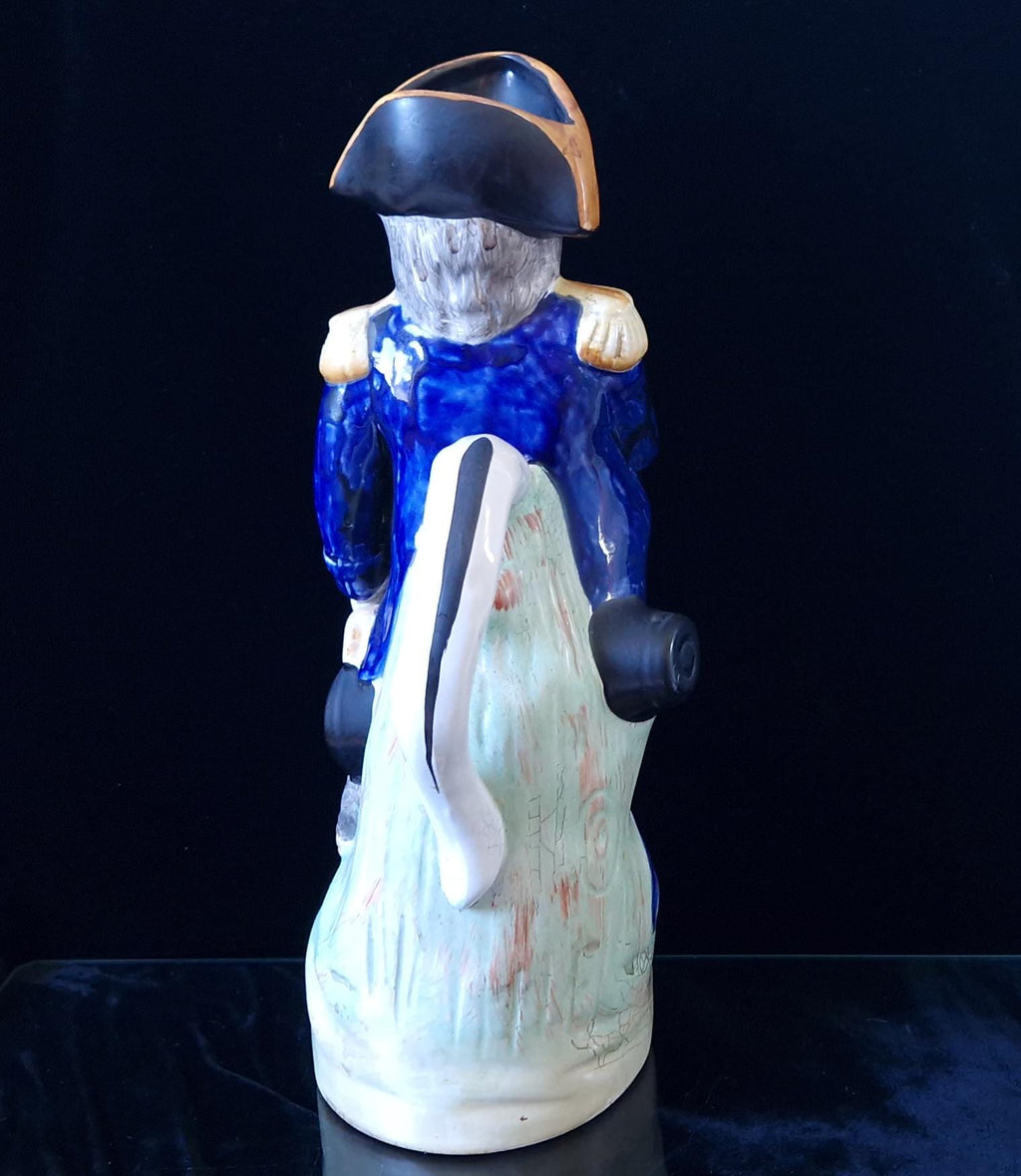 Antique Staffordshire Horatio Nelson Character Jug, Handpainted Pottery (12 inches)