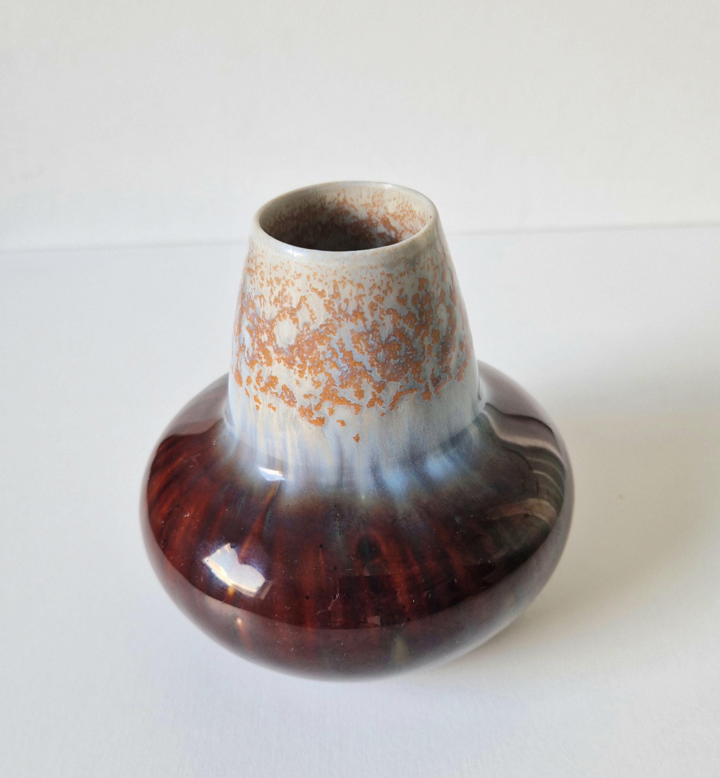 A Rare Henry Van De Velde Belgian Ceramic Art Nouveau Glazed Vase 12cm