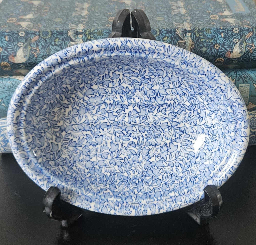 Vintage Soap Dish Mason’s Ironstone Crabtree & Evelyn Chintzy Blue and White Oval Shape