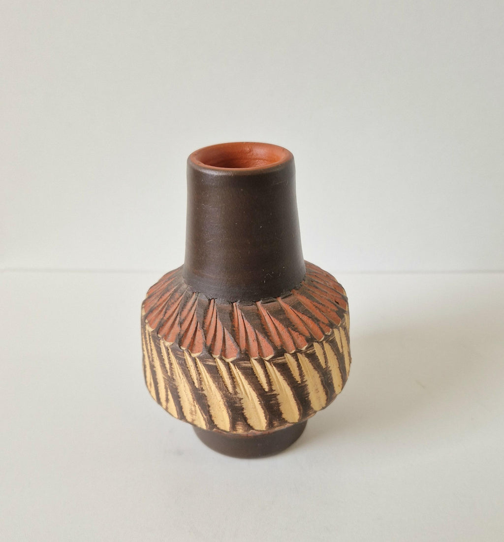 Small 1950's Mid Century Brutalist Vase Unsigned West German 10cm