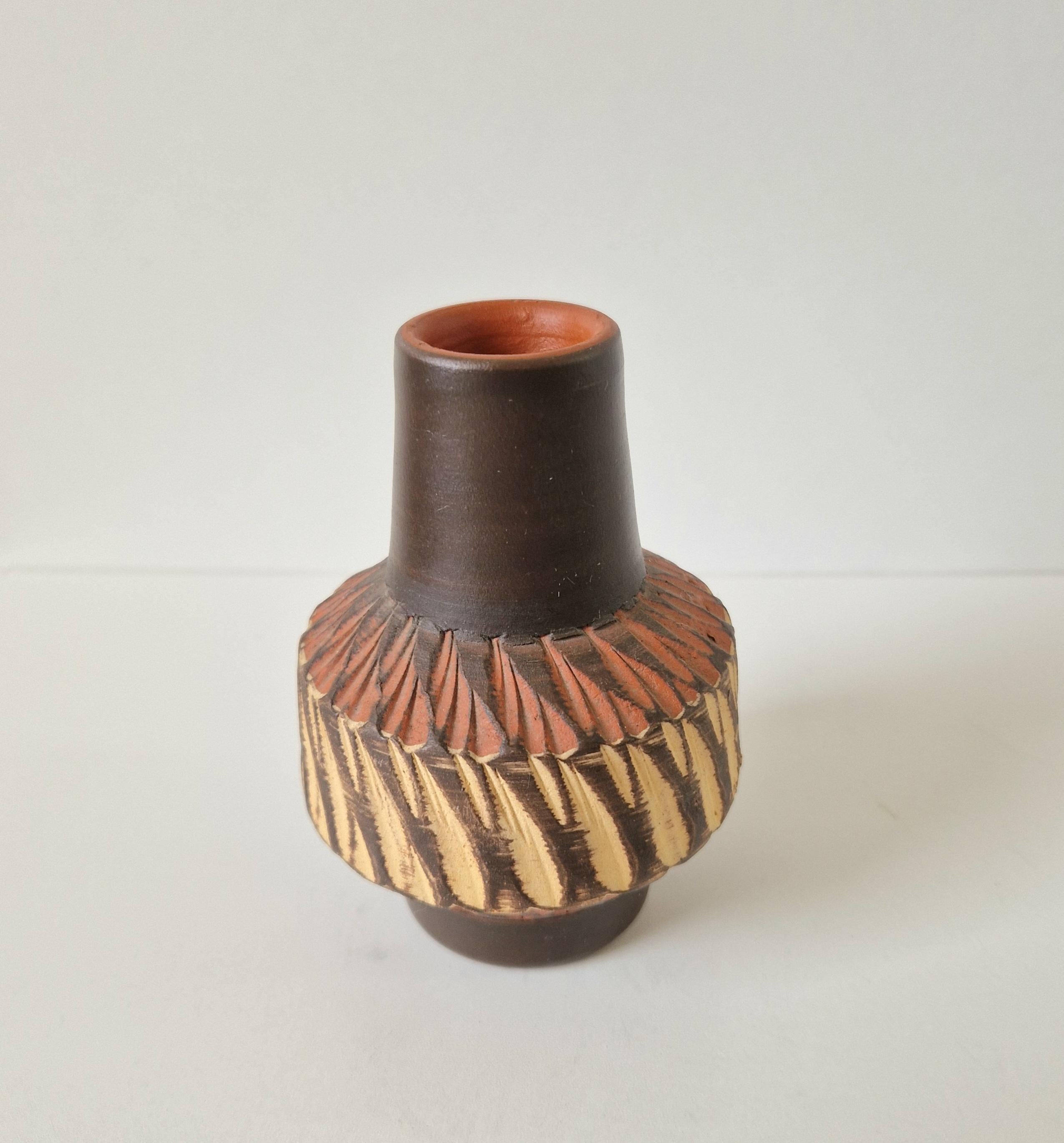 Small 1950's Mid Century Brutalist Vase Unsigned West German 10cm