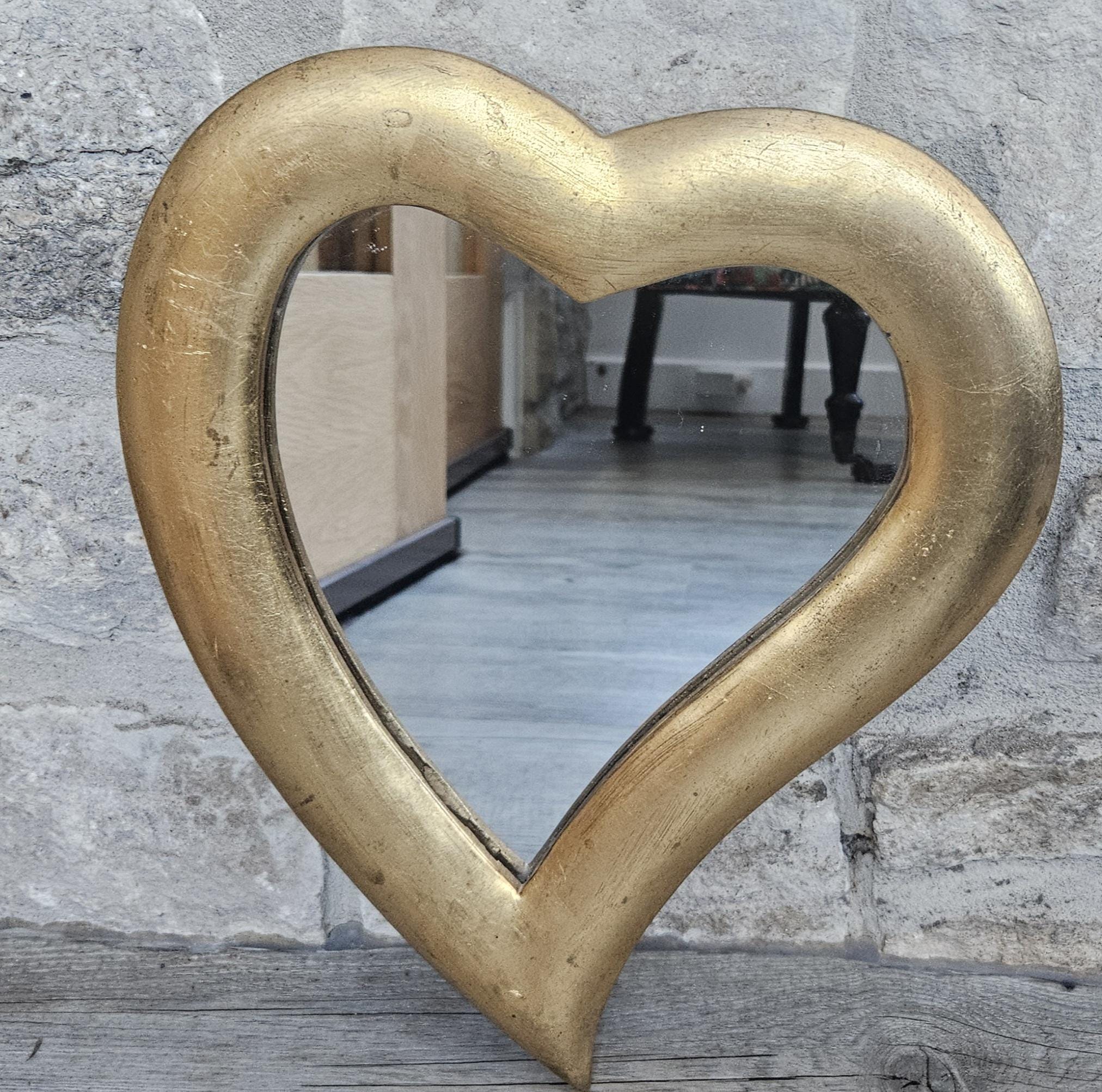 Vintage Gold Framed Heart Wall Mirror 31cm X 27cm