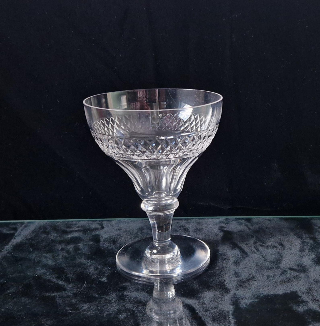 Antique Victorian Pan Top Bowl Diamond Cut Crystal Rummer Glass