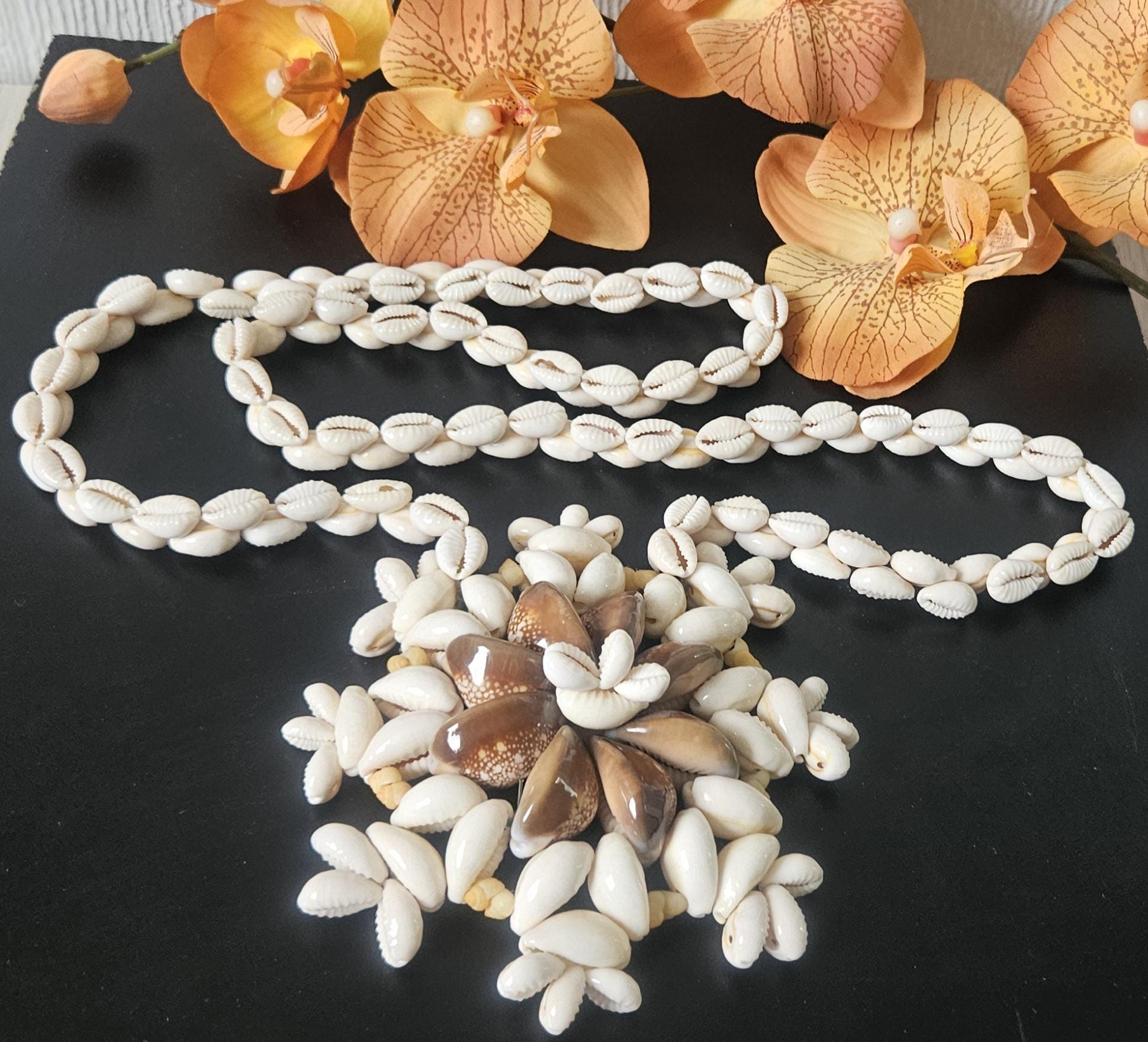 Vintage Huge Oversized Cowrie Shell Pendant Necklace Statement Boho Huge Oversized Pendant 1970s Style Hawian