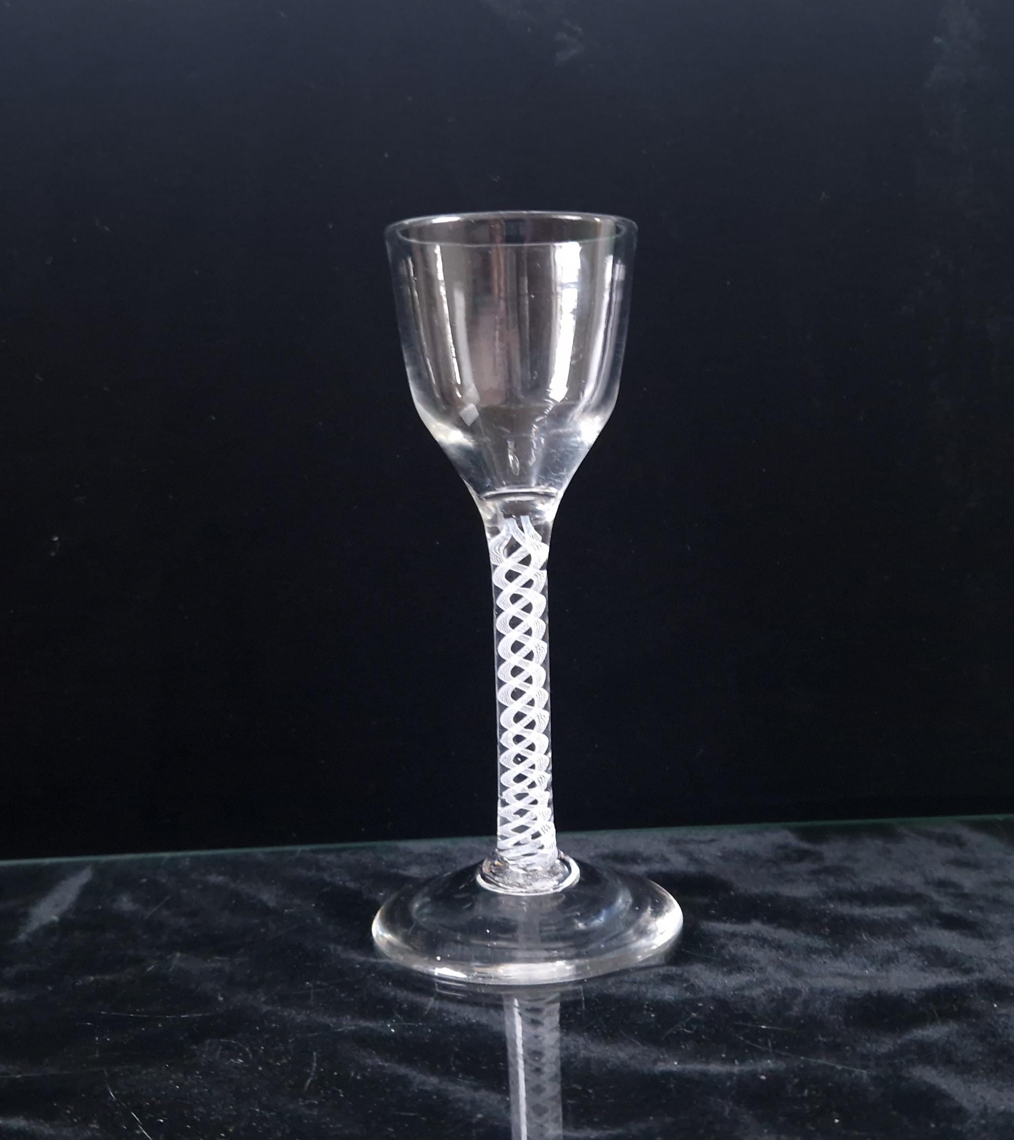 Georgian Opaque Twist Stem Wine Glass, c.1700s