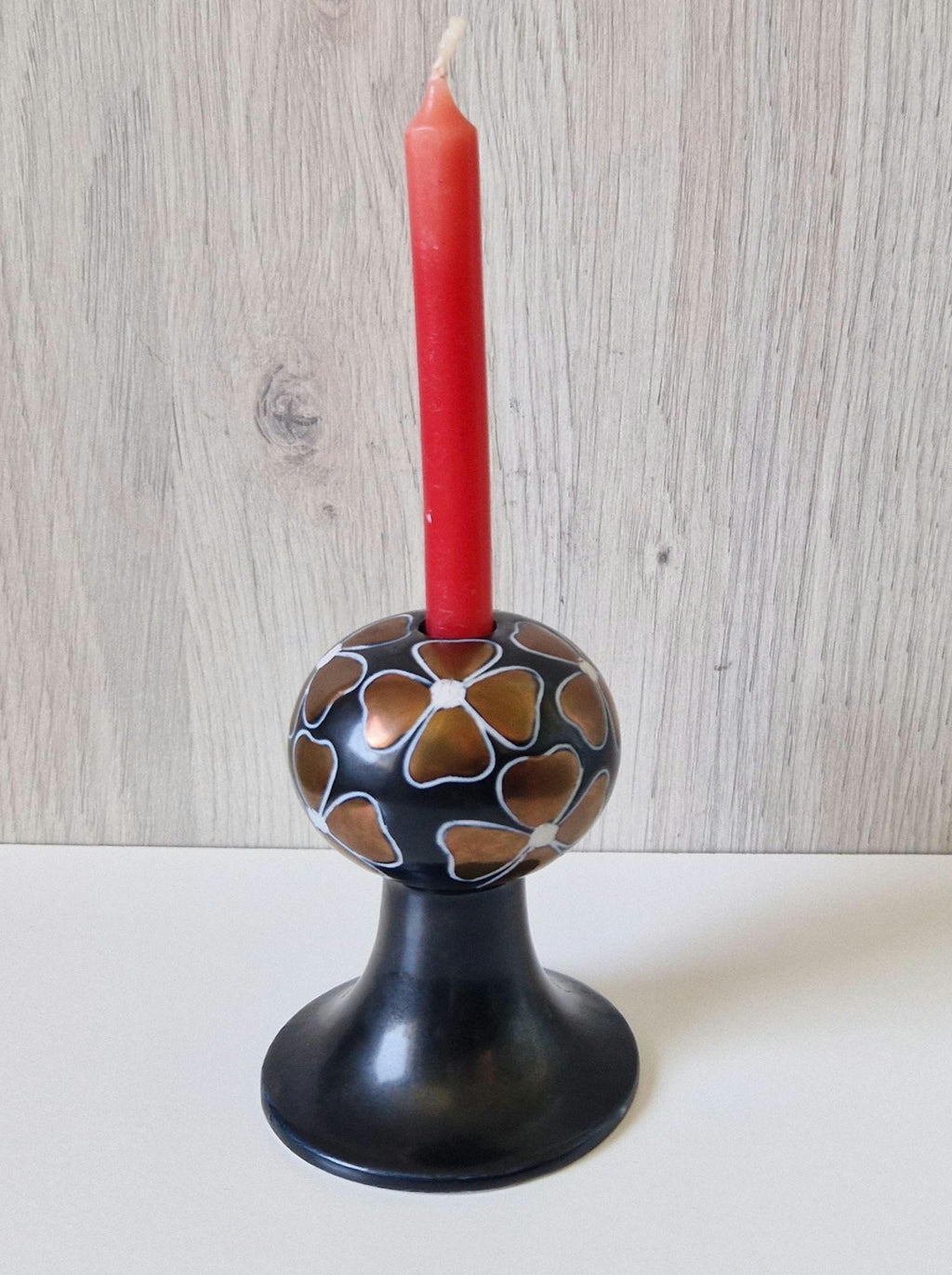 Arabia Finland 'Gabriel' Floral Motif Candle Holder by Olli Vasa - A Rare Edition 1993