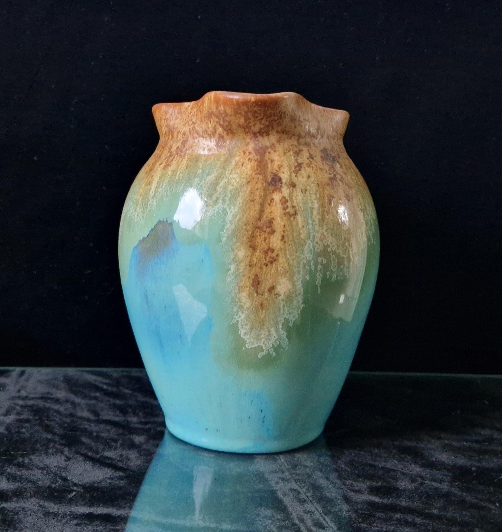 Antique Art Nouveau Rambervillers Glazed Pottery Pitcher, Early 20th Century