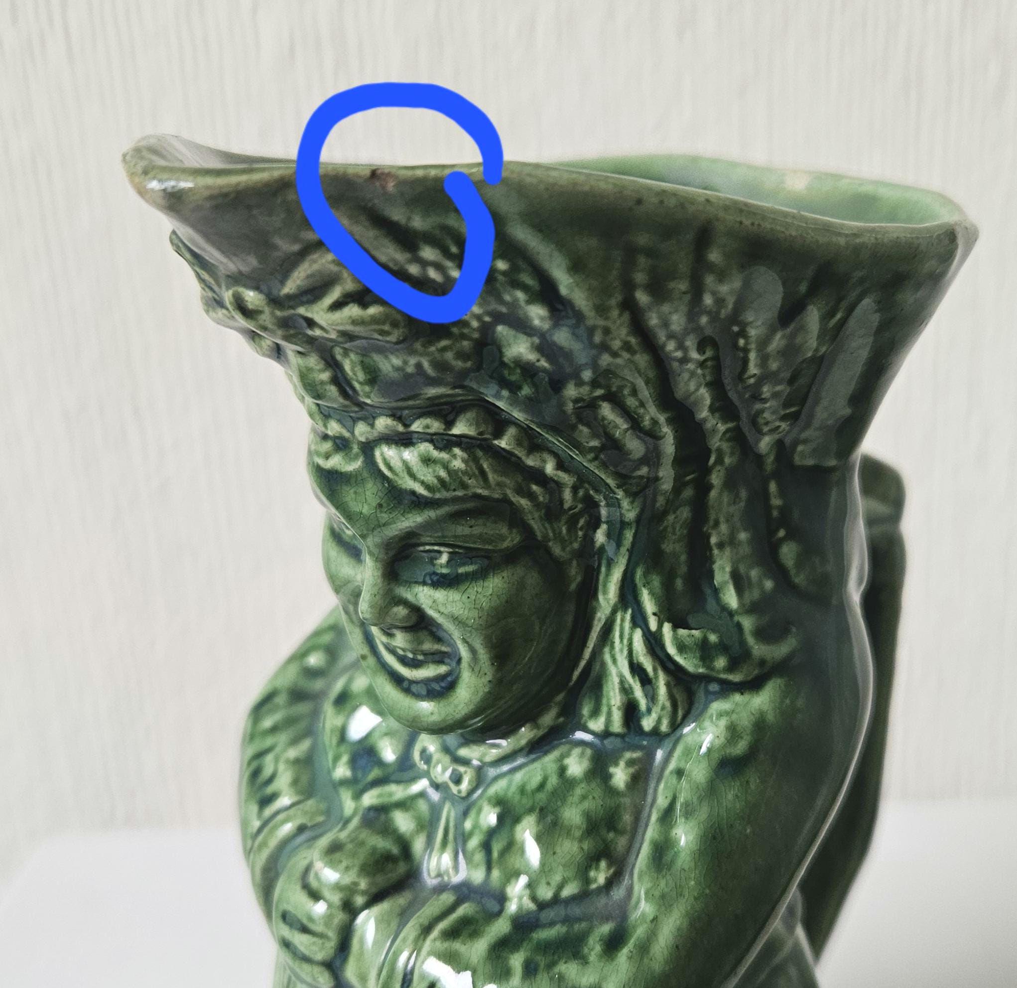 Antique Majolica Toby Jug: 19th Century English Lady Toper