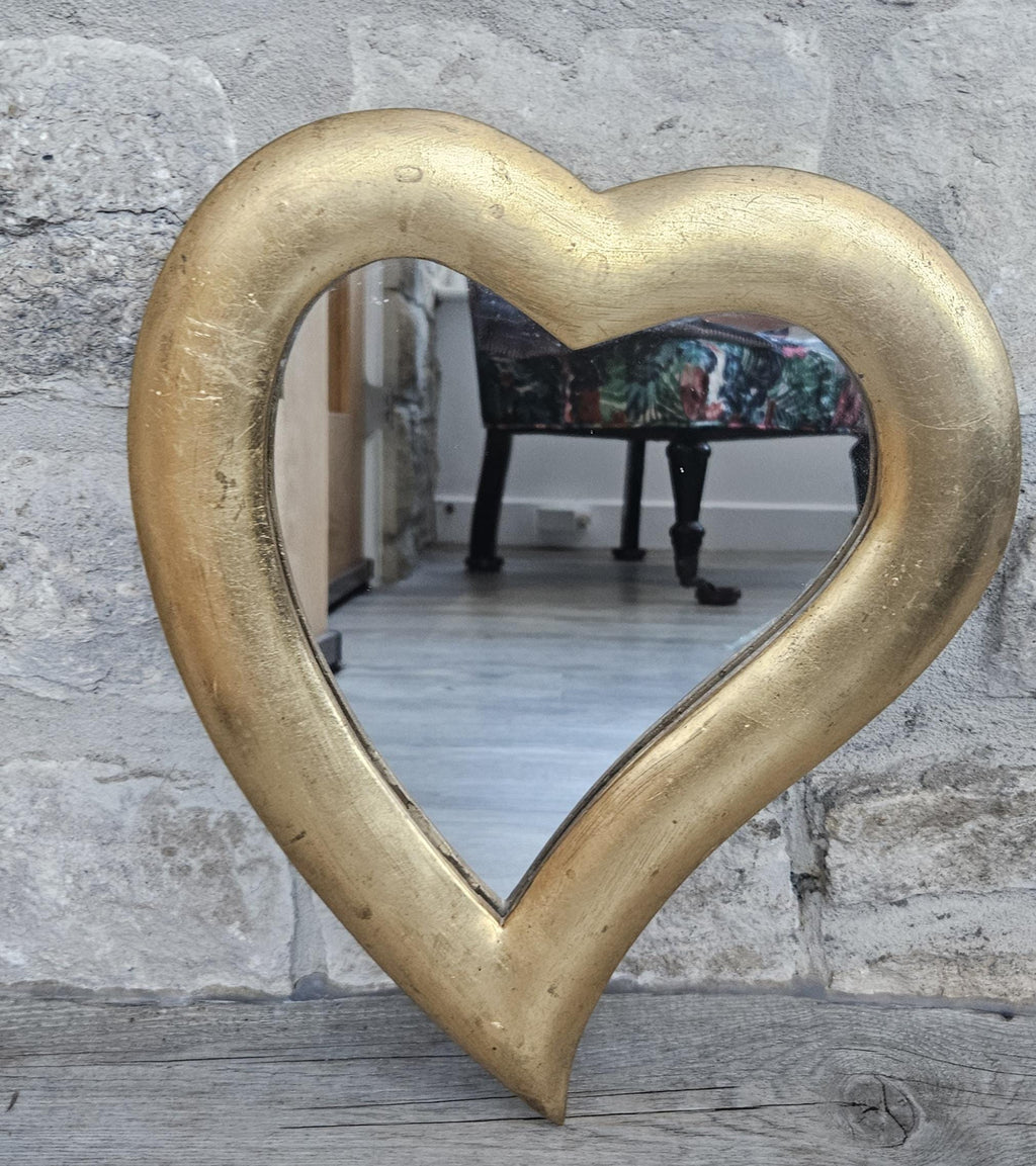 Vintage Gold Framed Heart Wall Mirror 31cm X 27cm