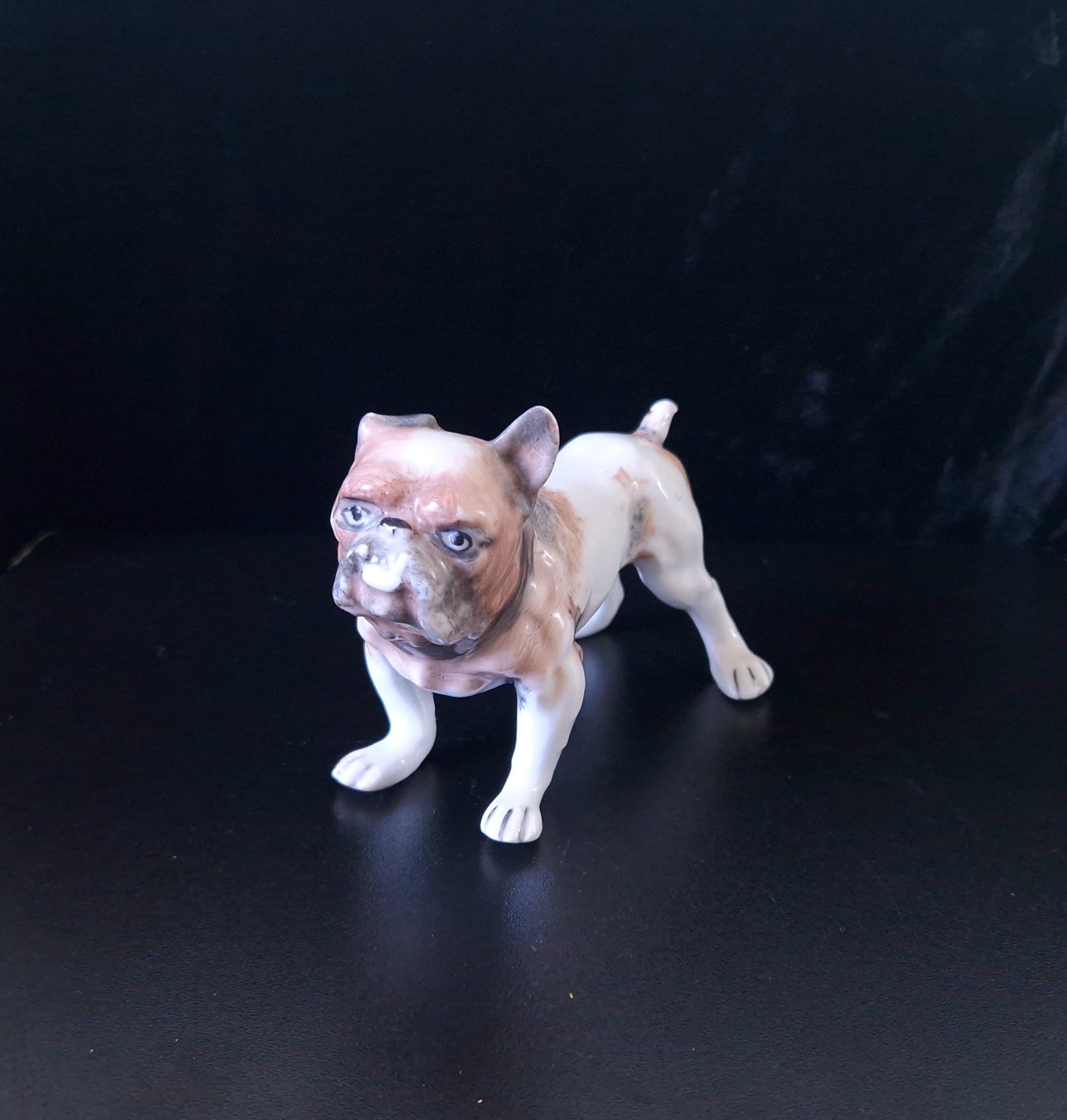 Early 20th Century Hand Painted Ceramic English Bulldog Figure 12cm