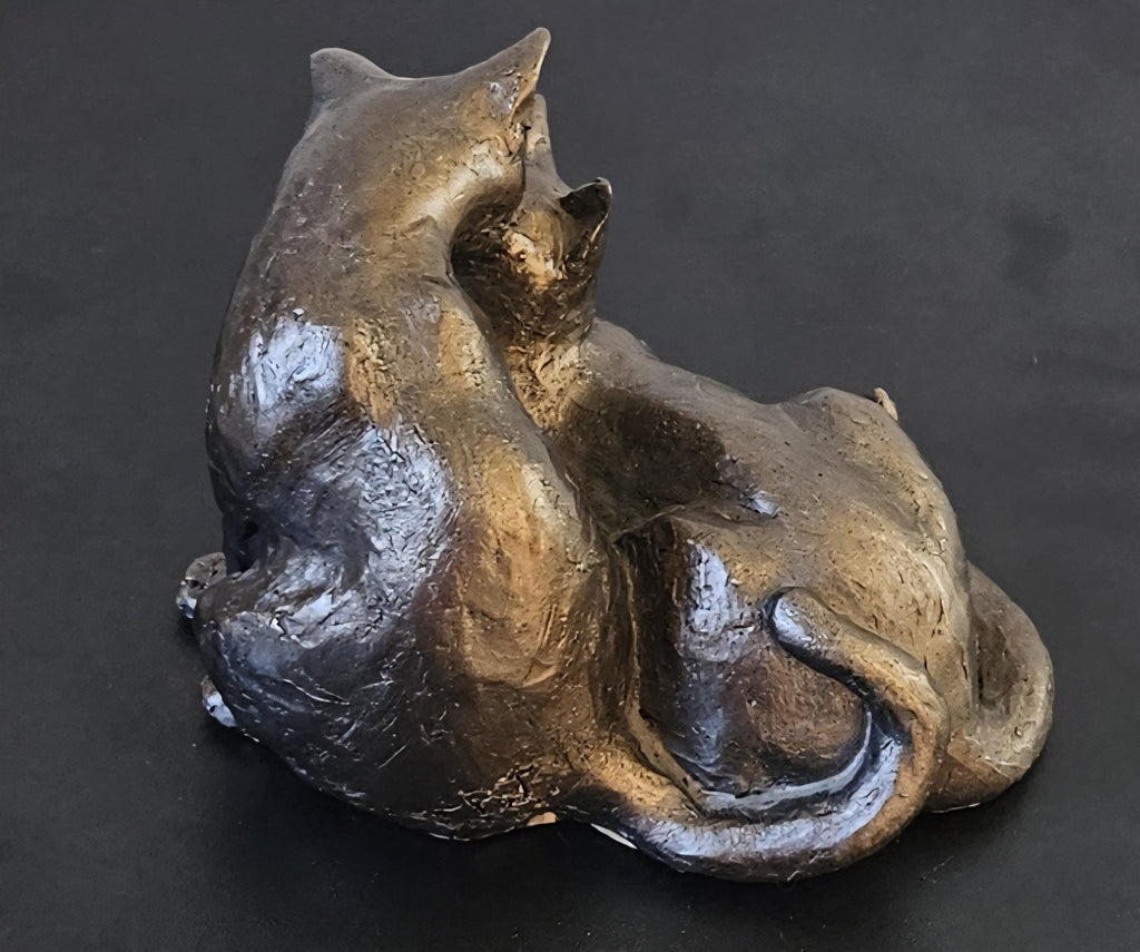 Frith Cats Sculpture Figurine Ornament Felix and Oscar Made in England Cold Cast Bronze-Resin