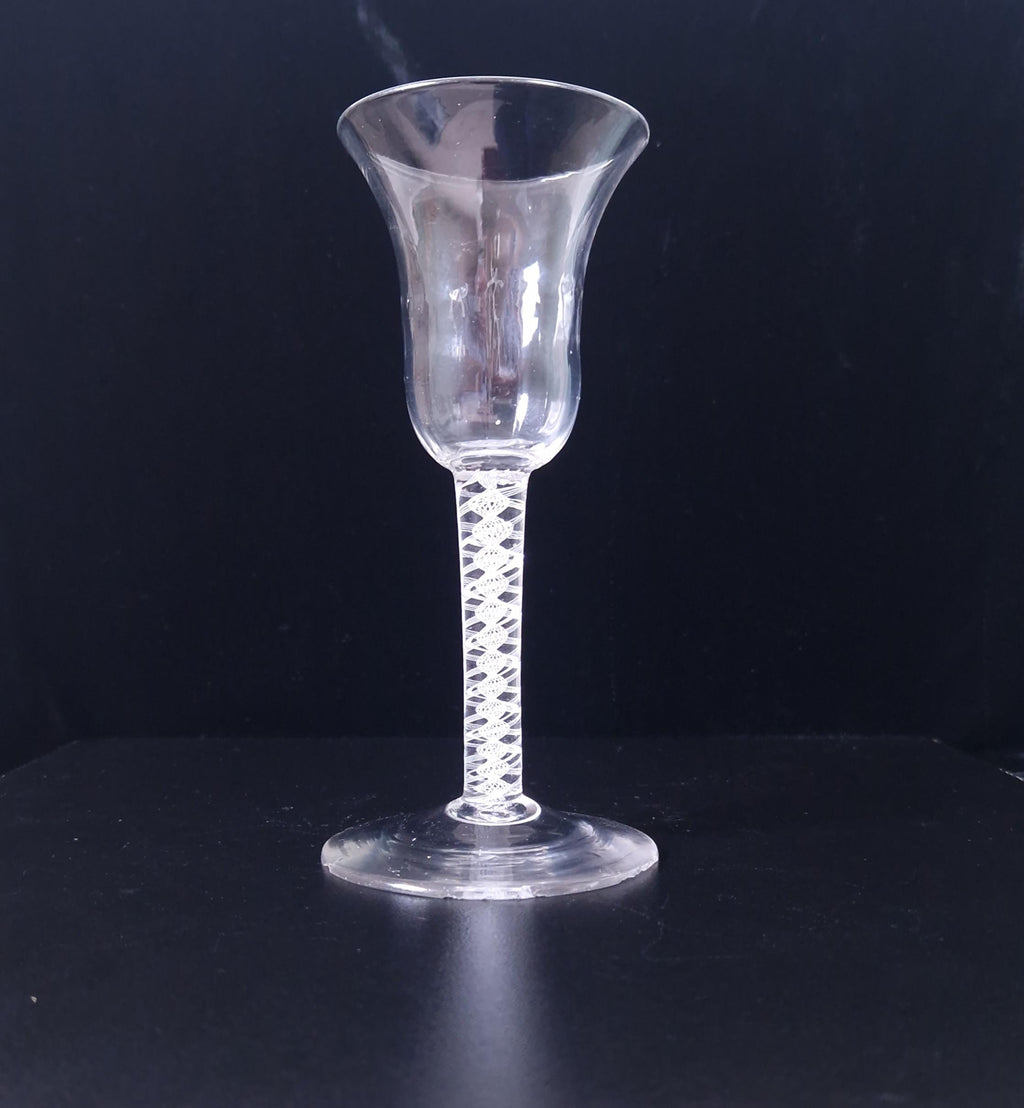 18th Century Wine Glass, Opaque Airtwist Stem (Chipped Foot)