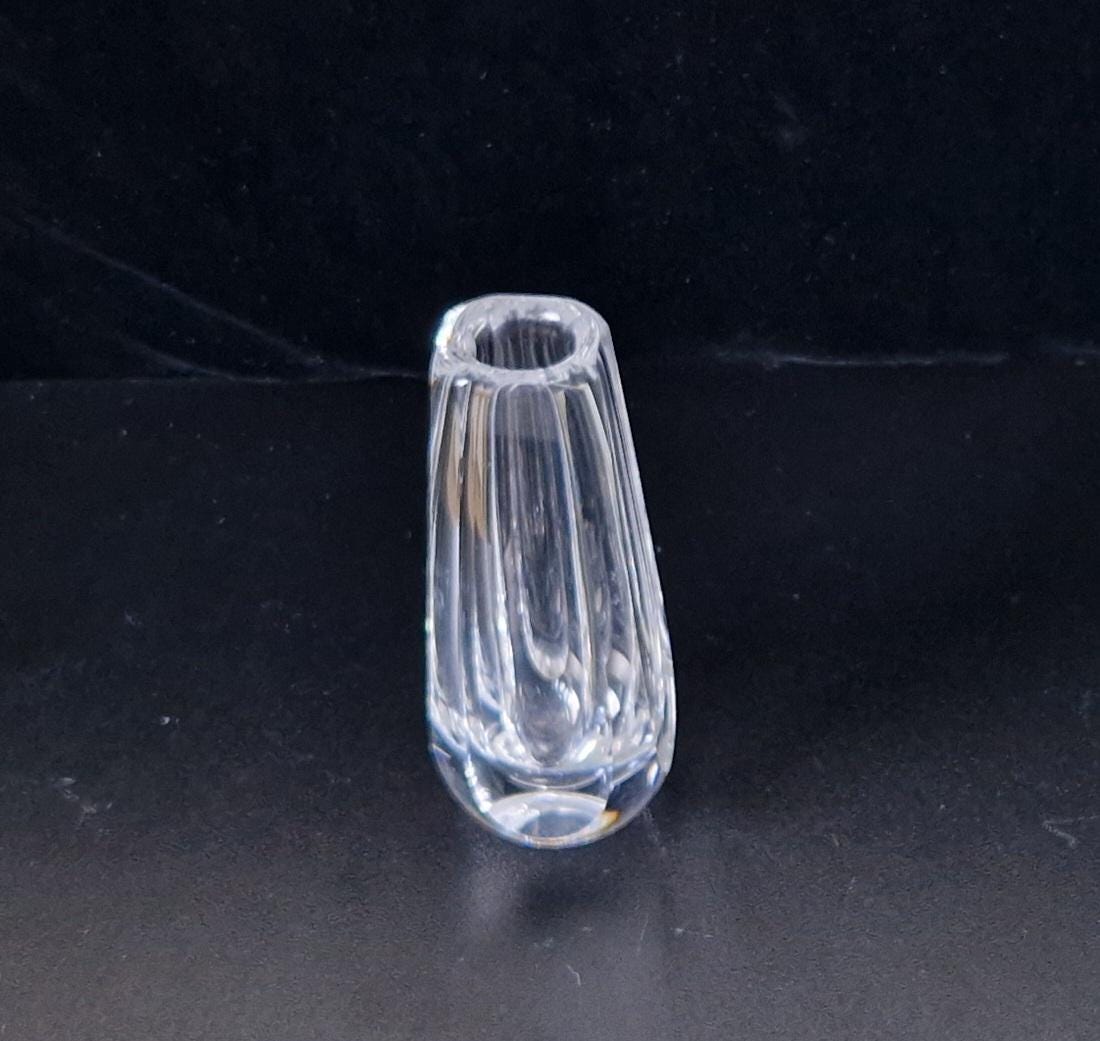 Vintage Orrefors Crystal Teardrop Glass Posy Vase 11cm #2675
