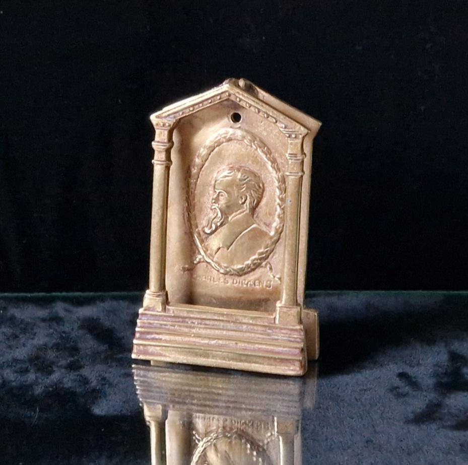 Antique Charles Dickens Solid Brass Door Knocker Edwardian