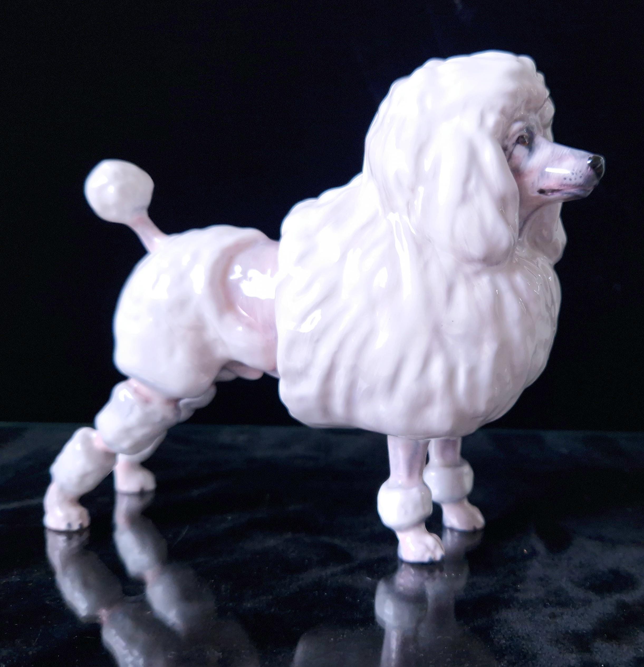 Royal Doulton Vintage White Poodle Dog Ceramic Figurine HN2631 by Peggy Davis 1952-85