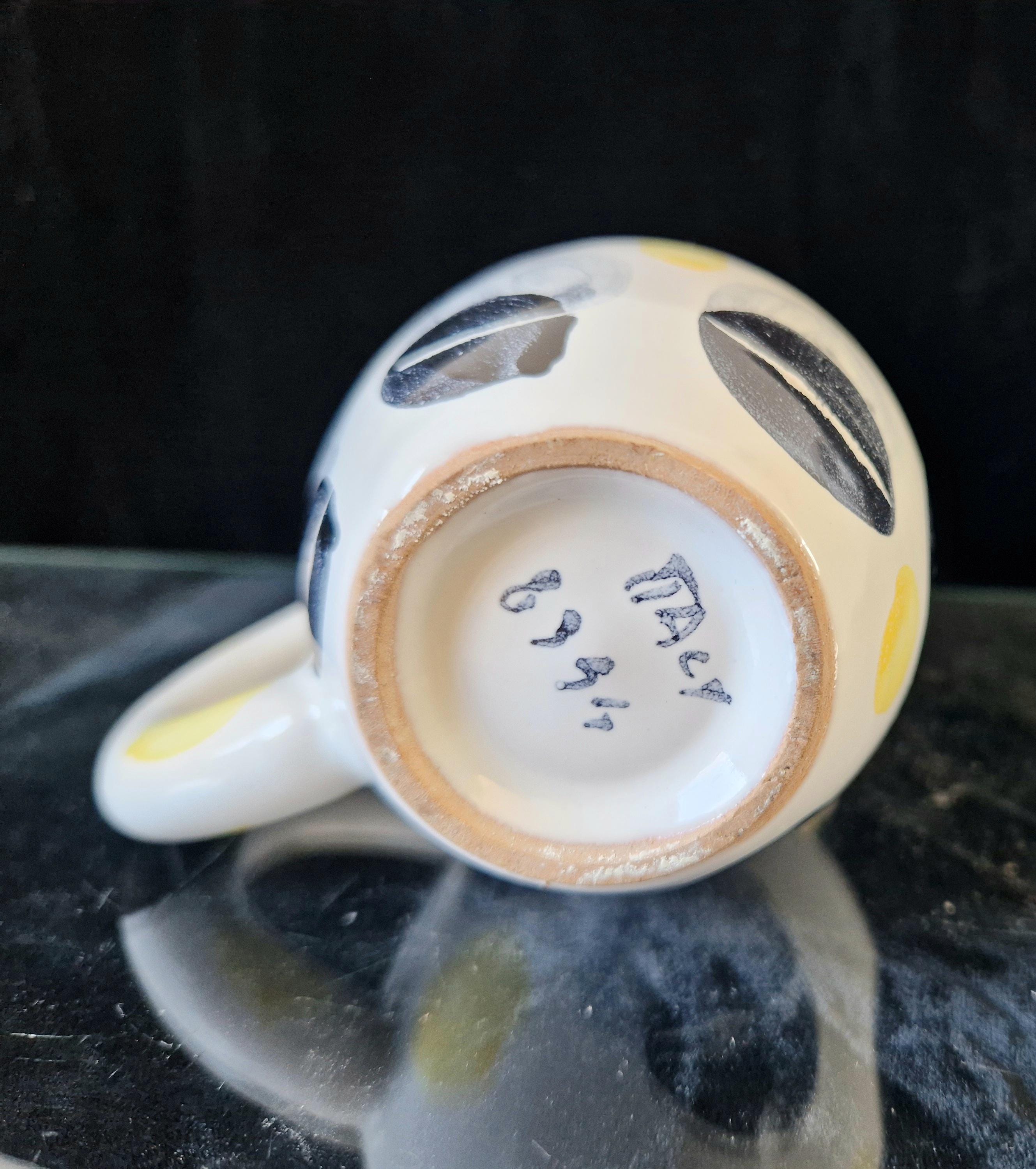 Vintage Italian Ceramic Handpainted Cat Jug 15.5cm