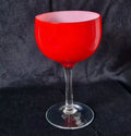 Vintage Mid-Century Fine Murano Light Red Cased Sommerso Glass Wine Glass 16cm