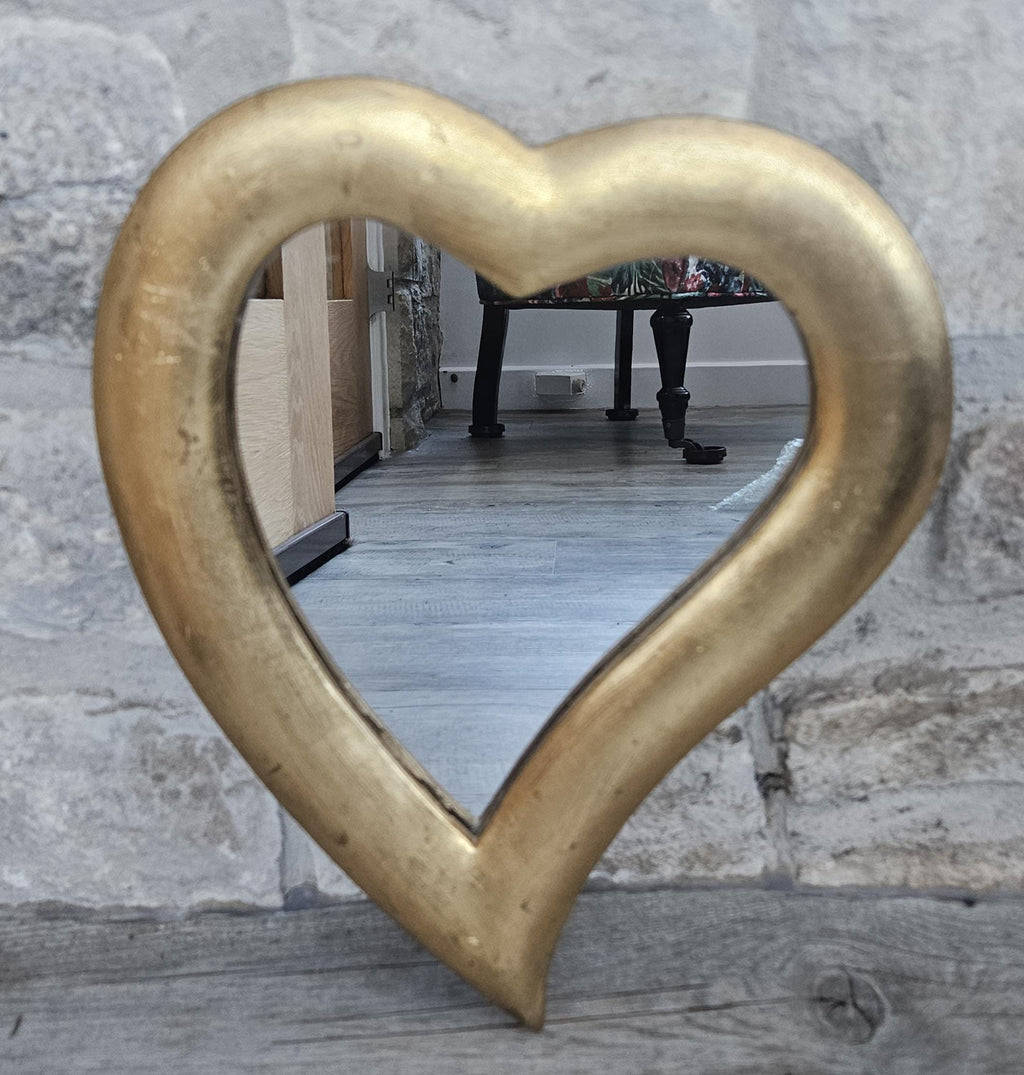 Vintage Gold Framed Heart Wall Mirror 31cm X 27cm