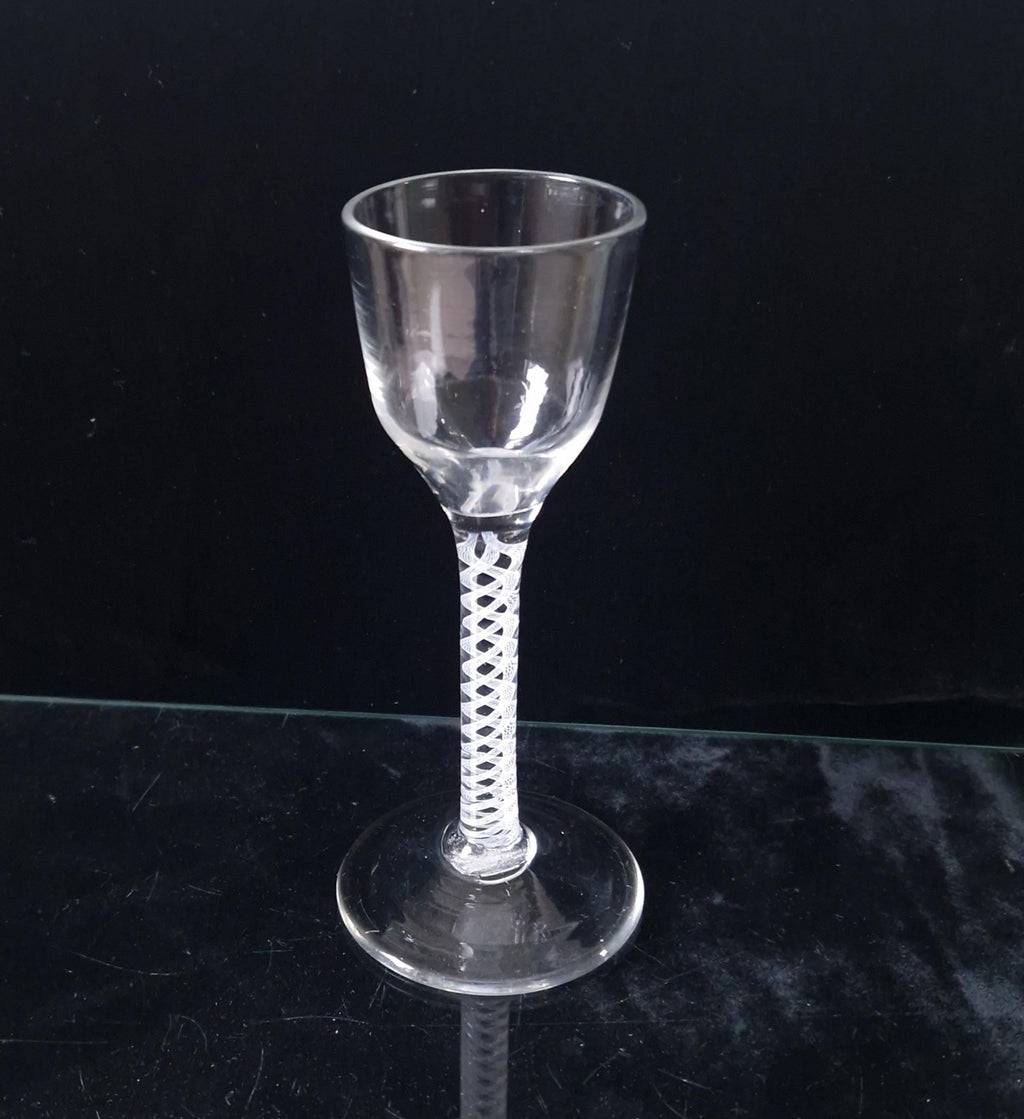 Georgian Opaque Twist Stem Wine Glass, c.1700s