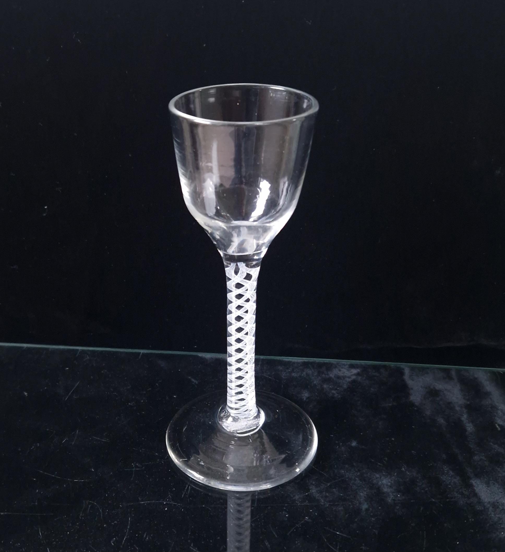 Georgian Opaque Twist Stem Wine Glass, c.1700s
