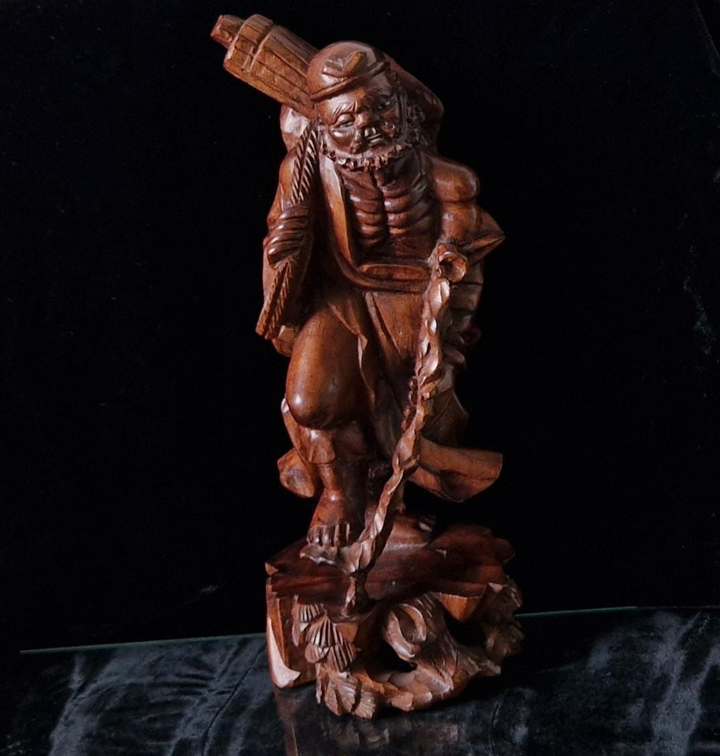 Antique Li Tieh Kuai Chinese Boxwood Root Carving Spirit Traveler Of The Eight Immortals Figure