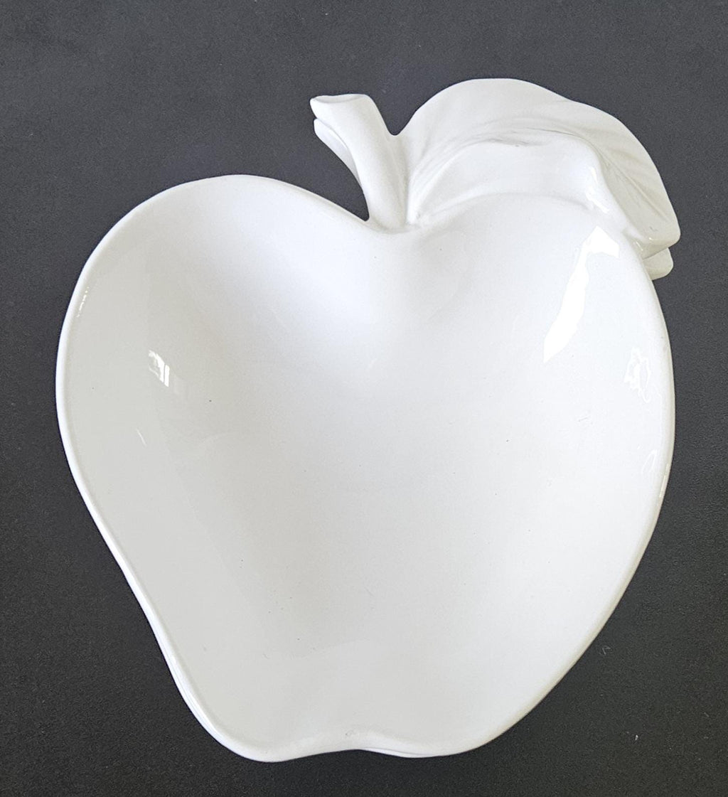Vintage Pair White Apple Shaped Dishes Made in Italy 5" X 5.5"