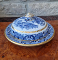 Davenport Blue & White Gilt Muffin Dish, England c.1870-1886