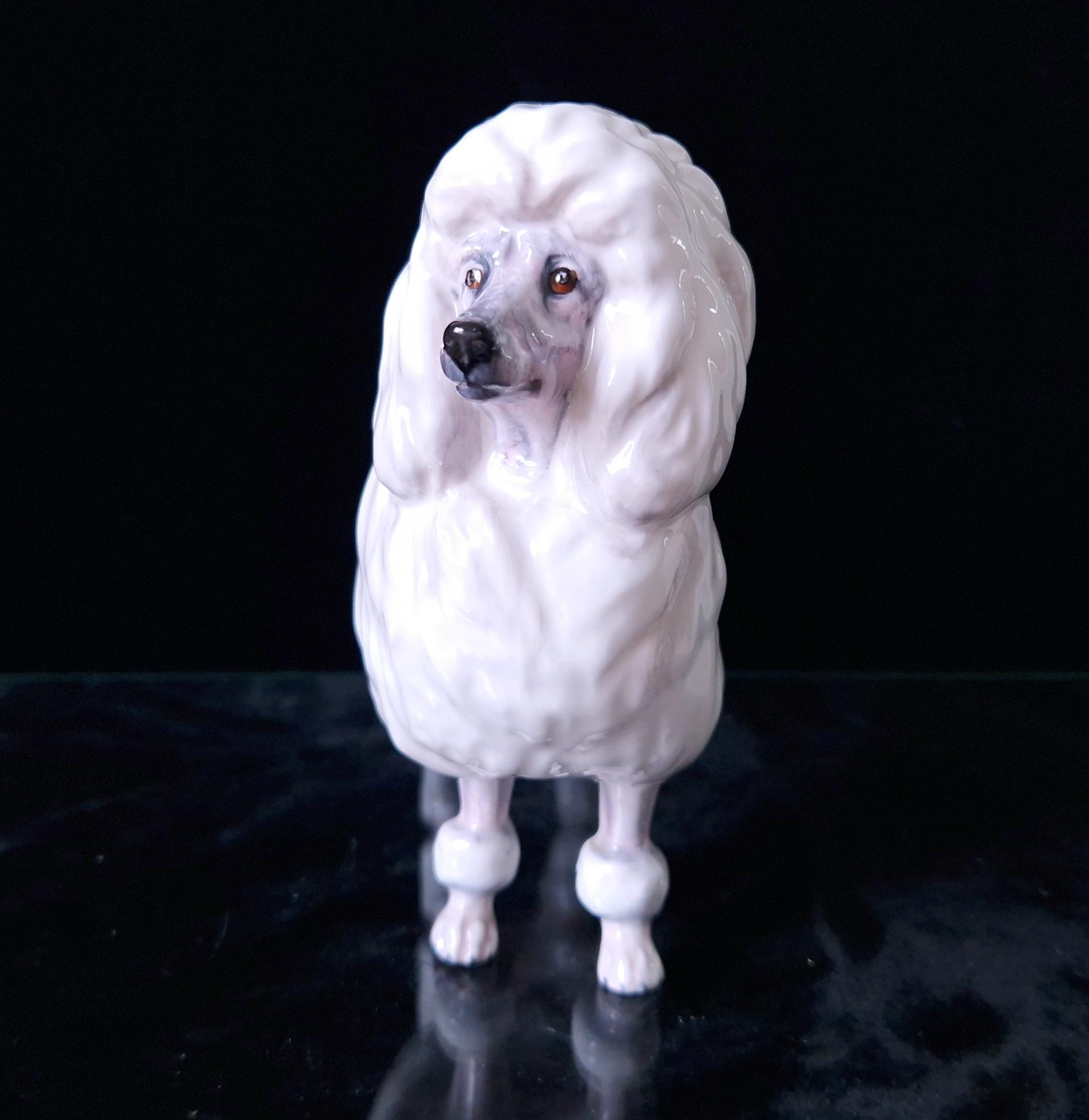 Royal Doulton Vintage White Poodle Dog Ceramic Figurine HN2631 by Peggy Davis 1952-85