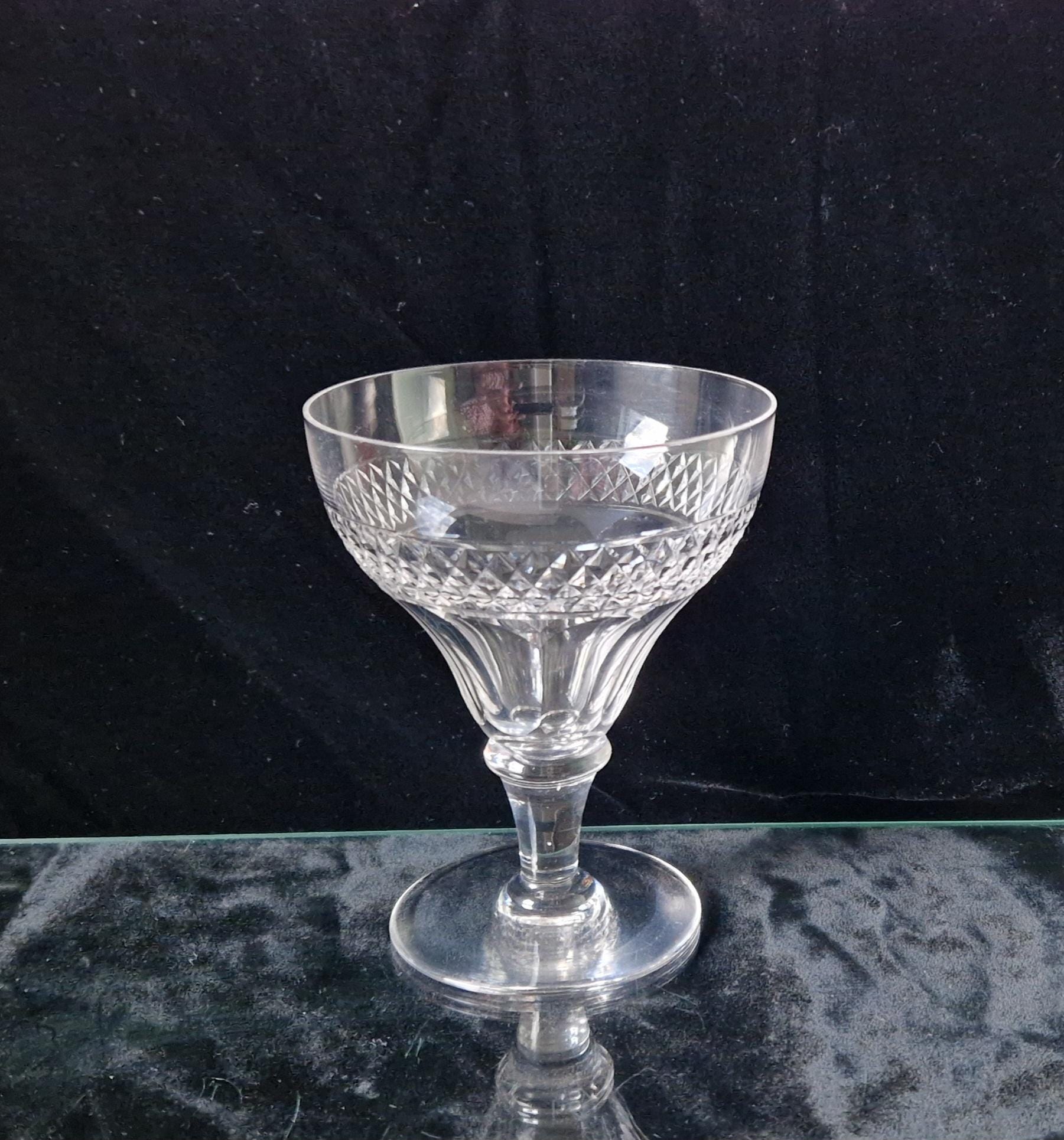 Antique Victorian Pan Top Bowl Diamond Cut Crystal Rummer Glass