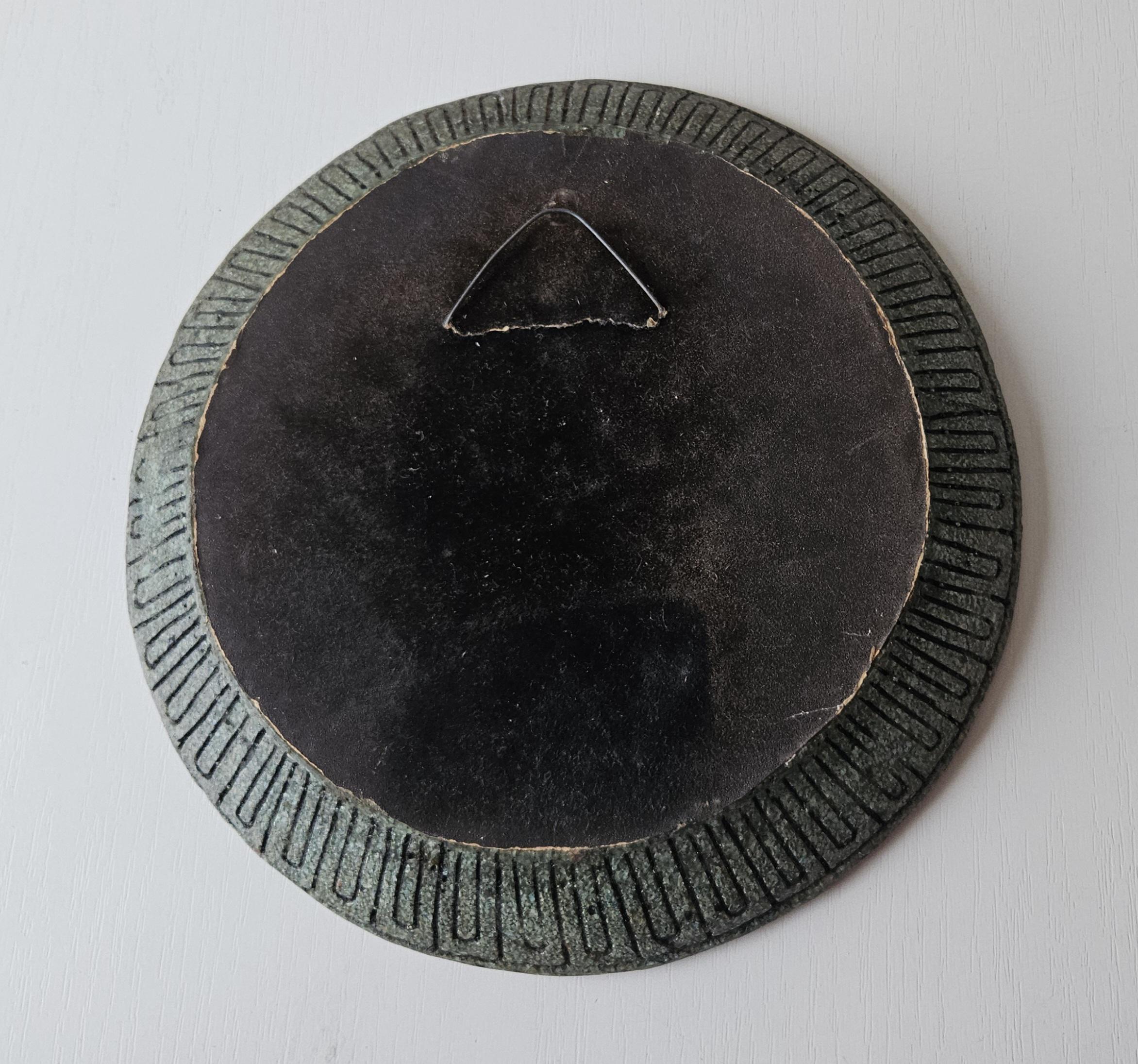 Large 1980s Vintage Aztec Mayan Sun Calander Disc Malachite Resin 27cm Diameter 1.406g