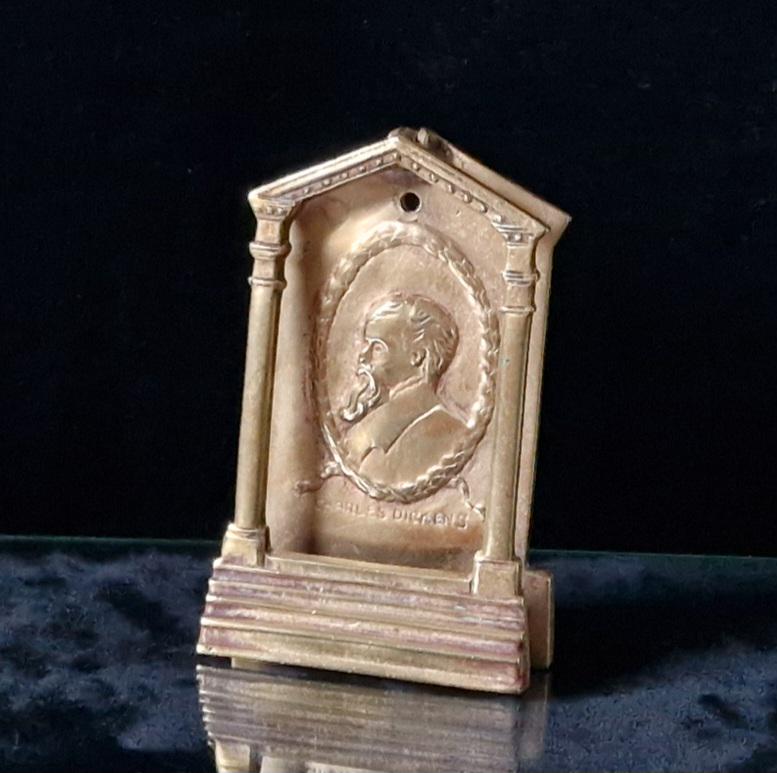 Antique Charles Dickens Solid Brass Door Knocker Edwardian
