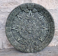 Large 1980s Vintage Aztec Mayan Sun Calander Disc Malachite Resin 27cm Diameter 1.406g