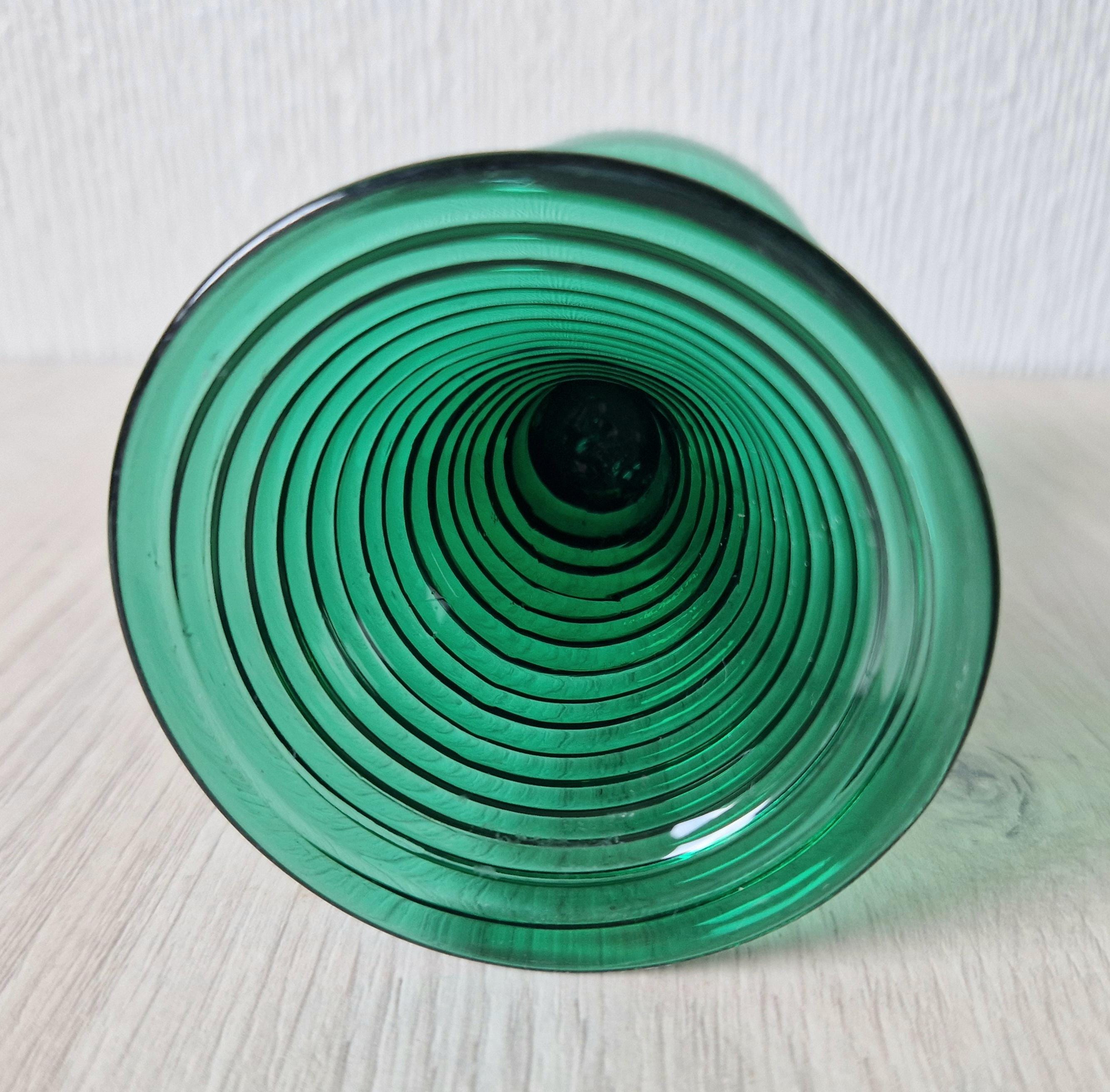 Early 19th Century English Lead Bristol Green Roemer Coiled Foot Wine Glass C.1830