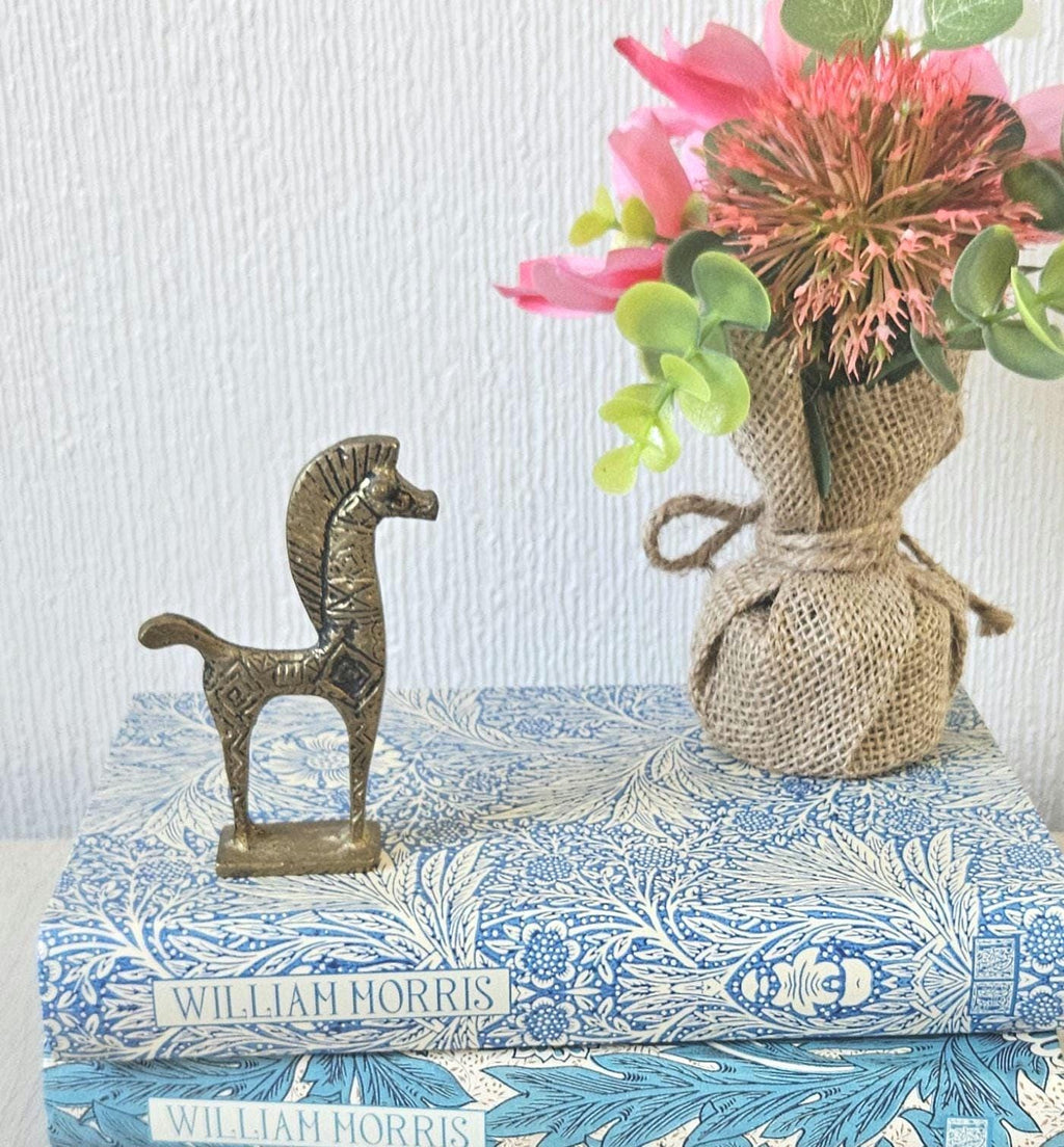 Mid-Century Brass Horse Figure: Greek Etruscan Style, 9cm Tall