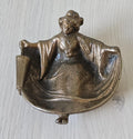 Vintage Naughty Geisha Bronze ,Calling Card Holder, Vide Poche, Paperweight 5.5" X 5.5"