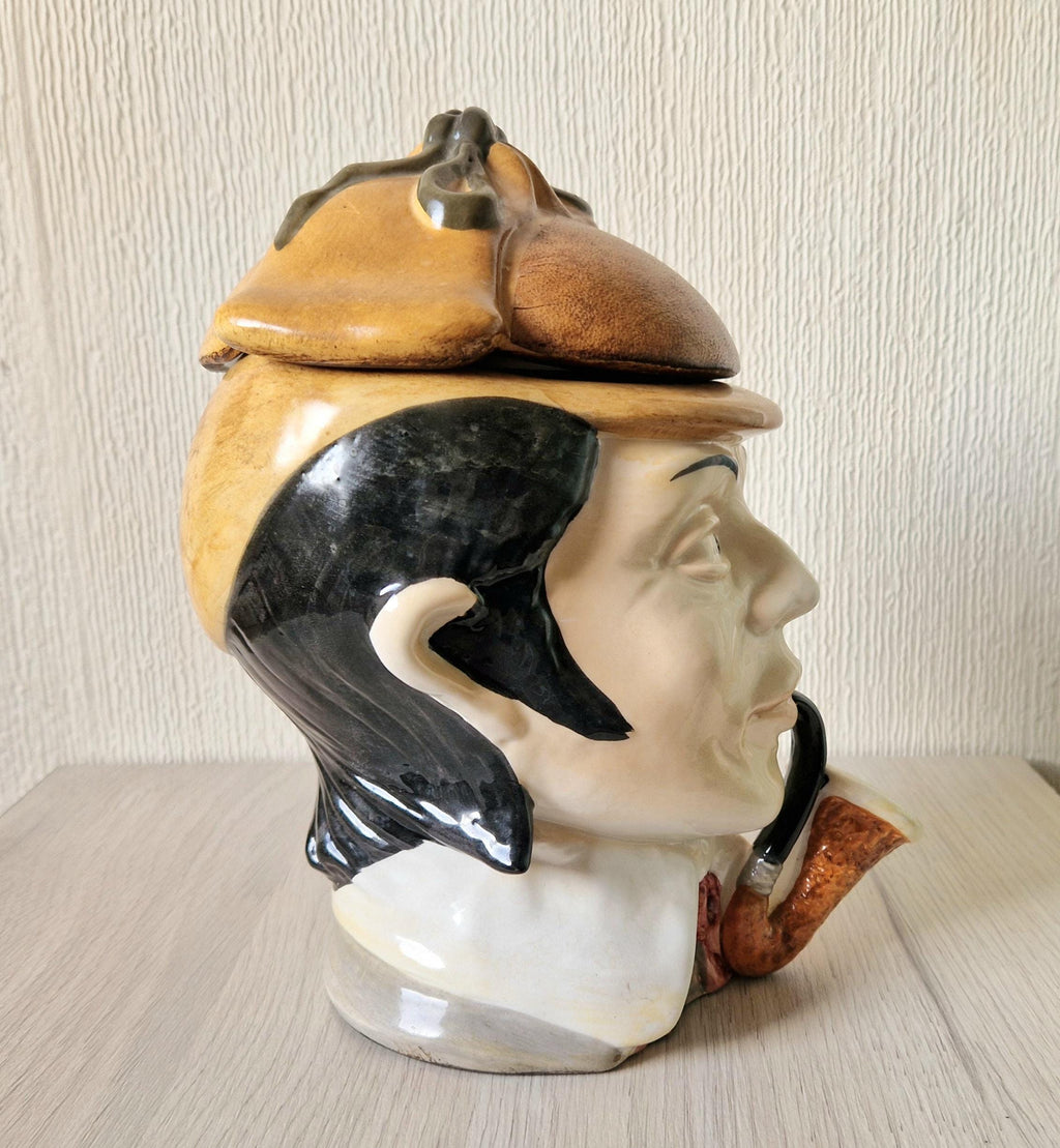 Rare Vintage Sherlock Holmes Figural Ceramic Tobacco/Cookie Jar 23cm