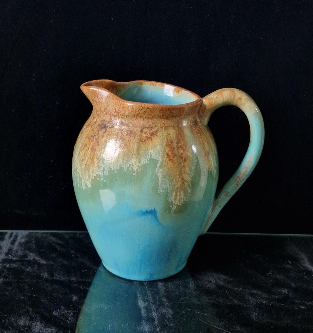 Antique Art Nouveau Rambervillers Glazed Pottery Pitcher, Early 20th Century