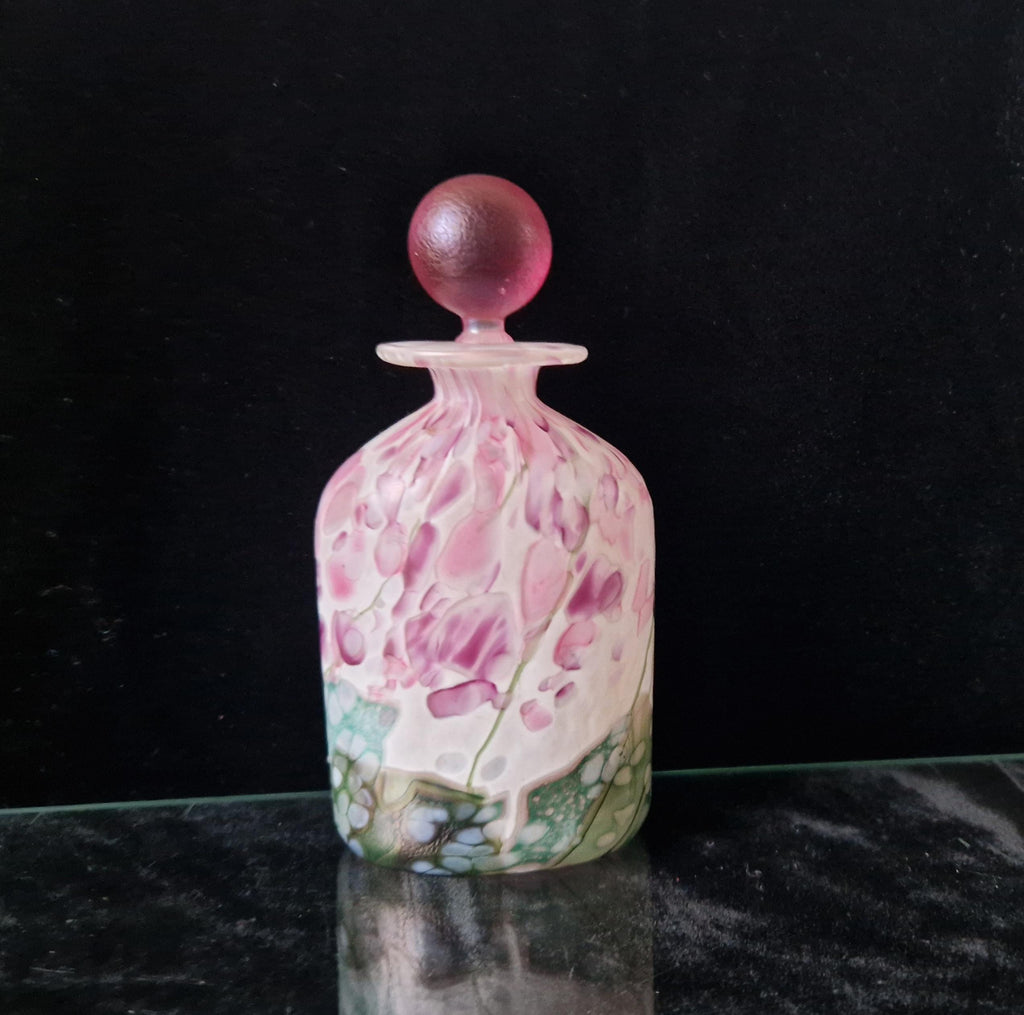 Vintage Isle Of White Glass Perfume Bottle, Lilac Flower Garden, Michael & Elizabeth Harris