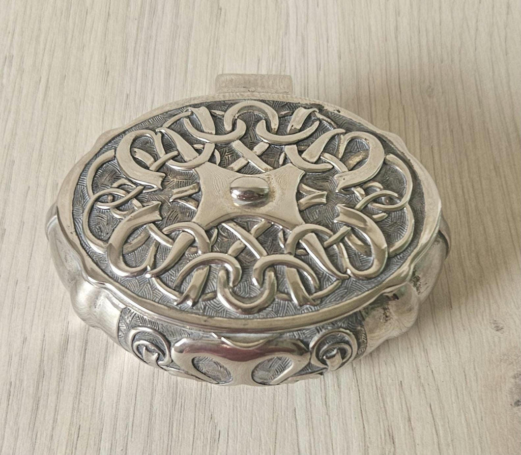 Vintage Silver Plated Trinket Box: Italian Vera Lucino, Intricate Design