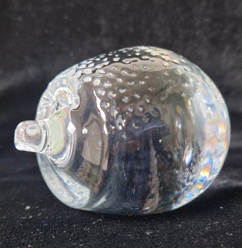 Holmegaard Art Glass Hedgehog Figurine Ornament Rare Mid Century Vintage Denmark