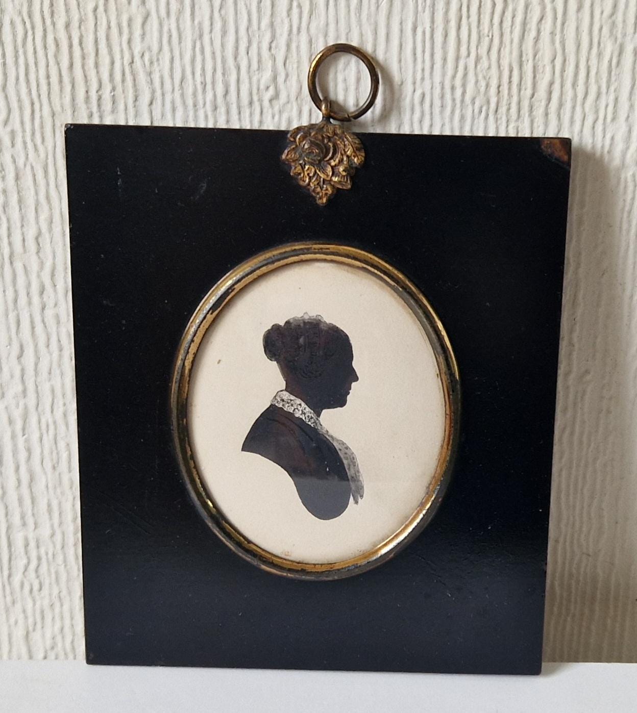 Fine Early 19th Century Silhouette 'Shade' Miniature Portrait Of A Mature Gentlewoman Framed