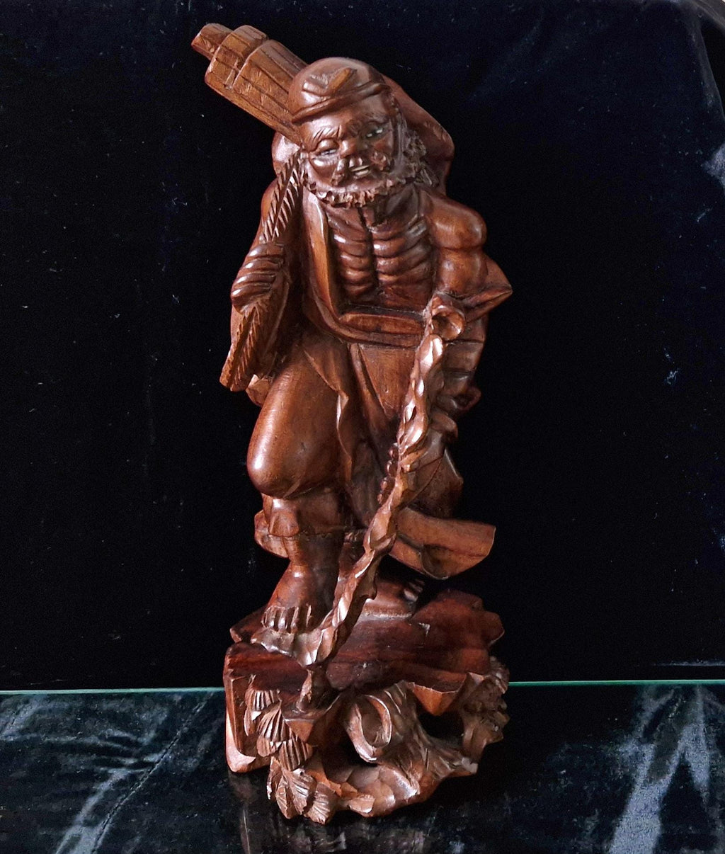 Antique Li Tieh Kuai Chinese Boxwood Root Carving Spirit Traveler Of The Eight Immortals Figure