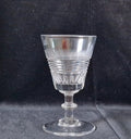 Early 19th C. Wine Glass Slice Blaze & Prism Cut Bowl Medial Blade Knop Stem