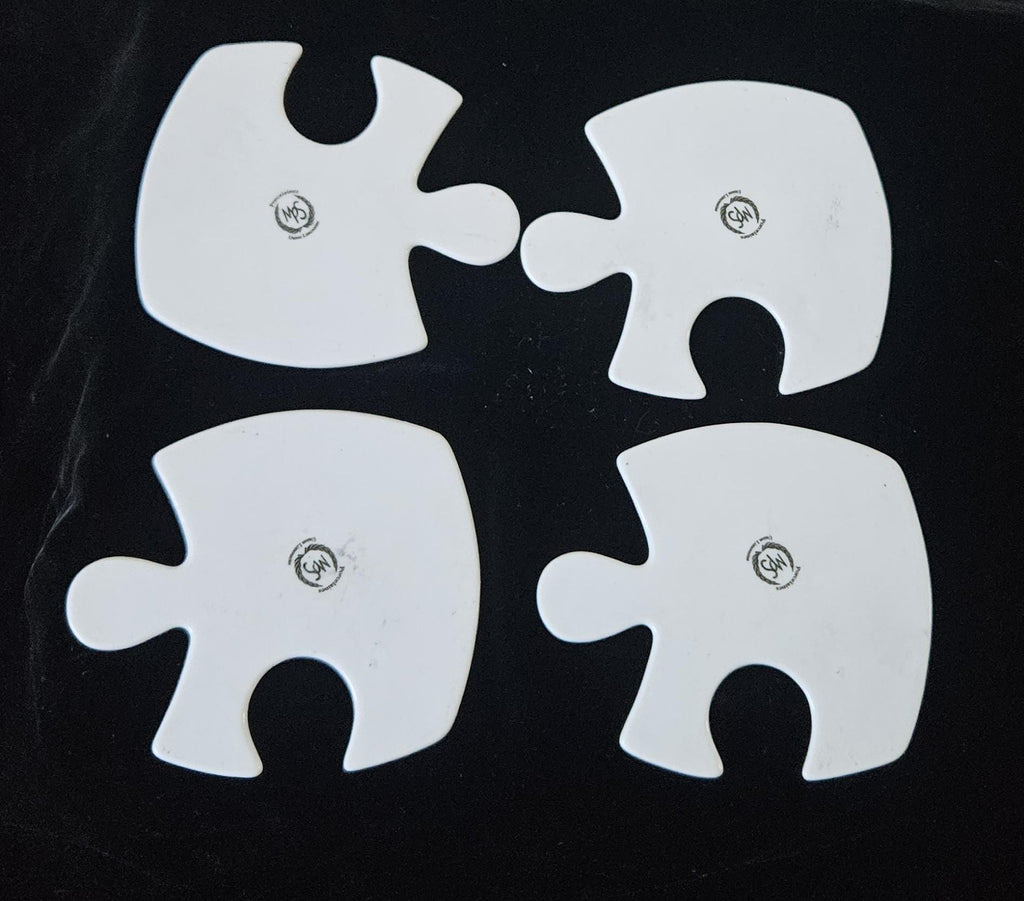 Vintage French Floral Ceramic Coasters: Jigsaw Puzzle Trivet